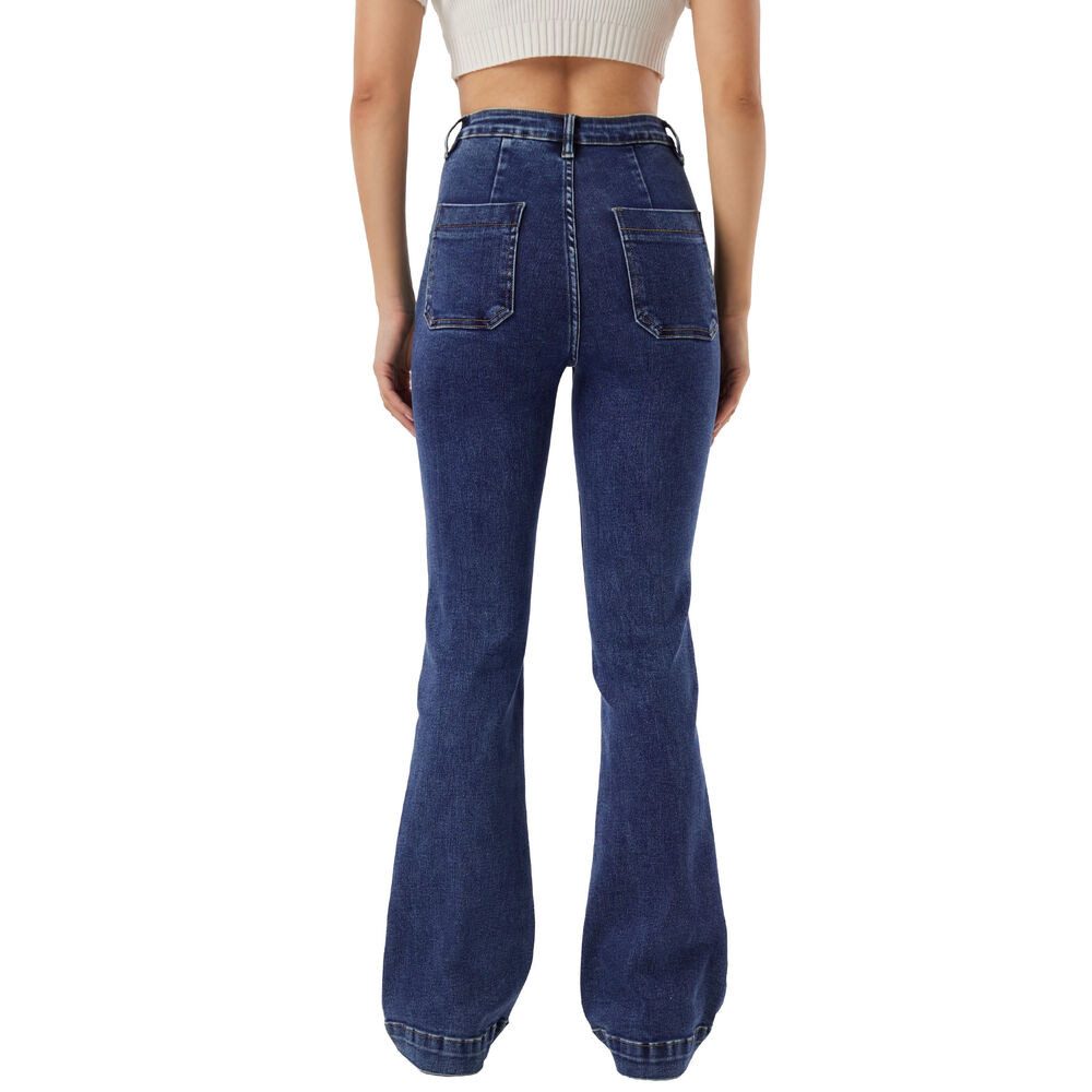 Ital-Design Bootcut-Jeans Flared Jeans mit Hoher Taille für Damen, Styled f günstig online kaufen