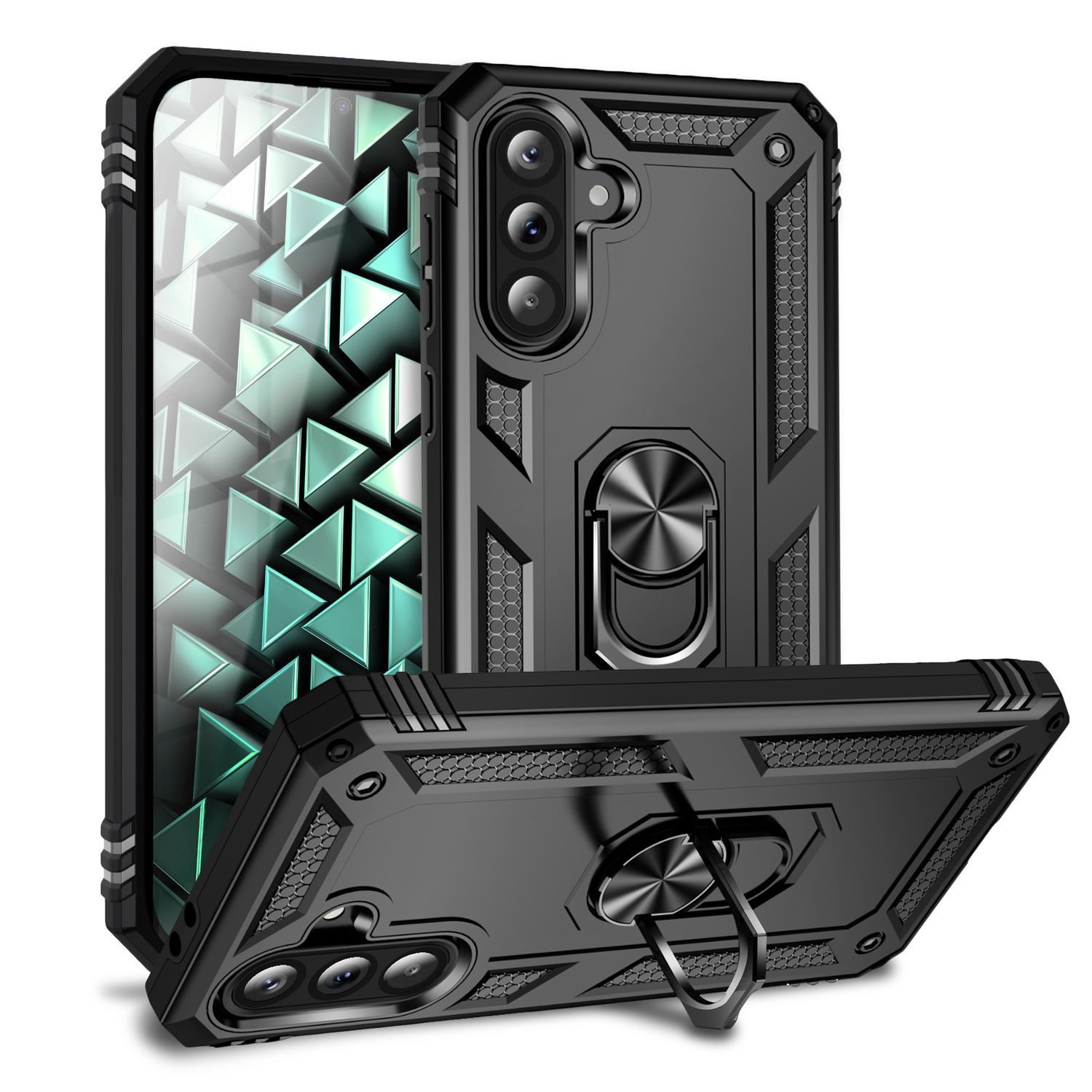 Nalia Smartphone-Hülle Samsung Galaxy A56 17 cm (6,7 Zoll), Military Style / 360° Dreh Ring / Ständer / Fallschutz Cover / Robust
