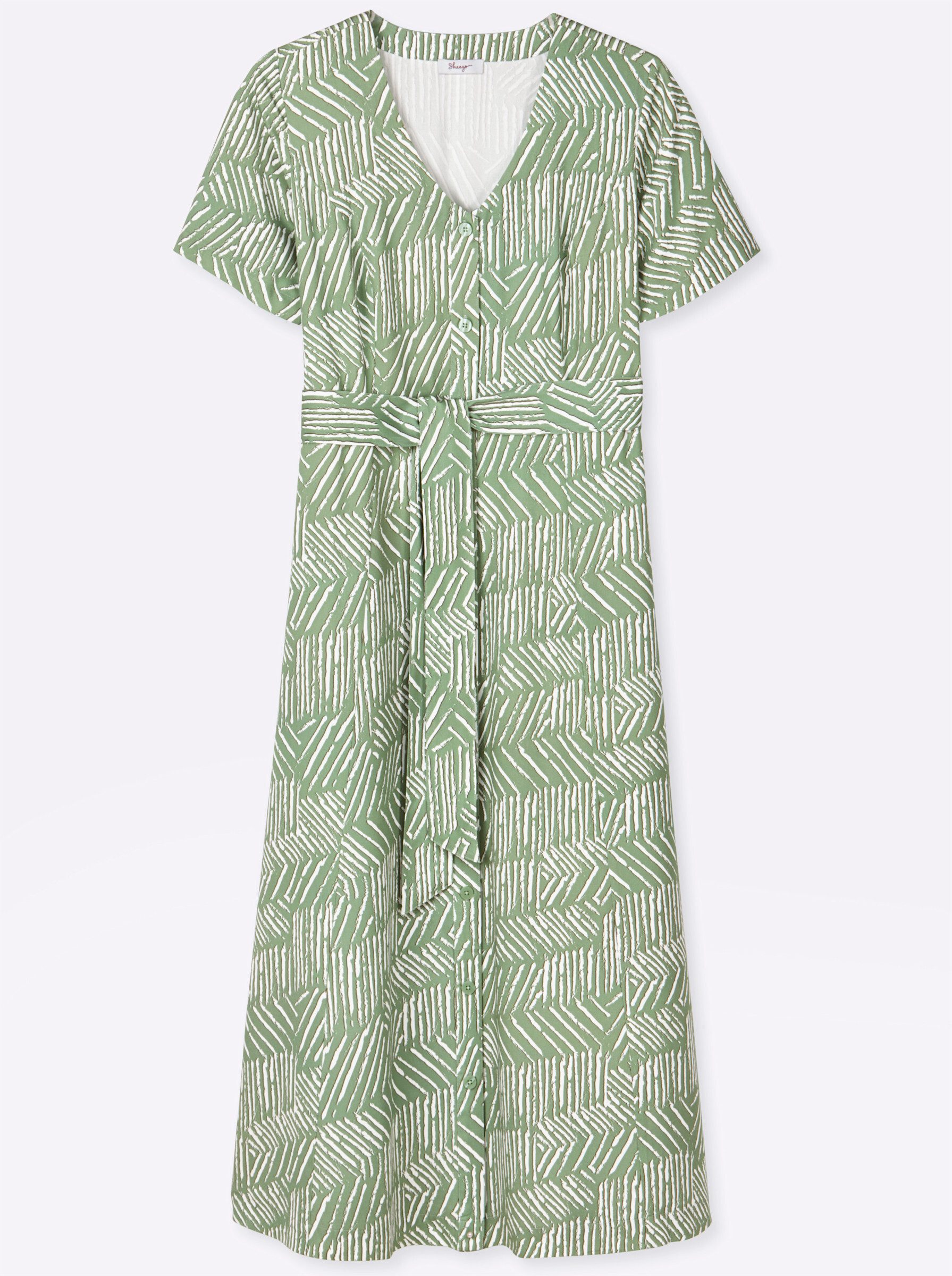 Sheego Etuikleid Kleid Kurzarm .