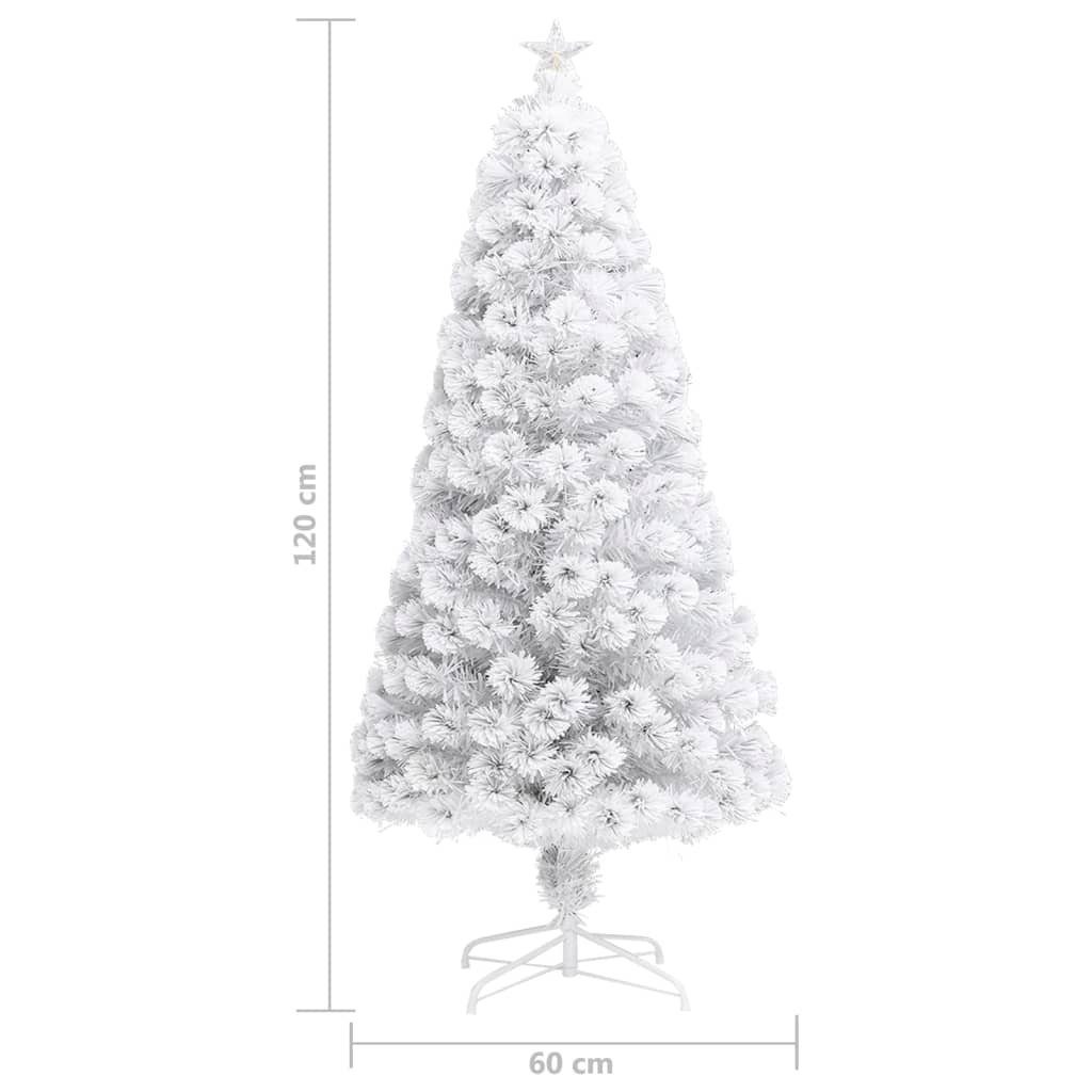 vidaXL Künstlicher Weihnachtsbaum Künstlicher Beleuchtung Glasfaser Weiß mit 120cm Weihnachtsbaum