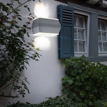 etc-shop Außen-Wandleuchte, LED-Leuchtmittel fest verbaut, Warmweiß, 2er Wandlampe Wandleuchte Außenlampe Hauswandleuchte Wetterfest LED