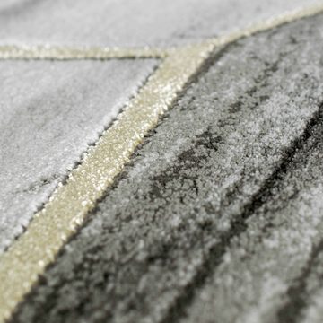 Teppich Teppich modern Wohnzimmerteppich geometrisches Muster in grau gold, Teppich-Traum, rechteckig, Höhe: 12 mm
