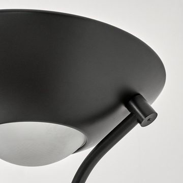 hofstein Stehlampe moderne Bodenlampe aus Metall/Glas in Schwarz/Weiß, LED fest integriert, 3000 Kelvin, verstellbare Stehlampe, 2070 Lumen, dimmbar über An-/Ausschalter