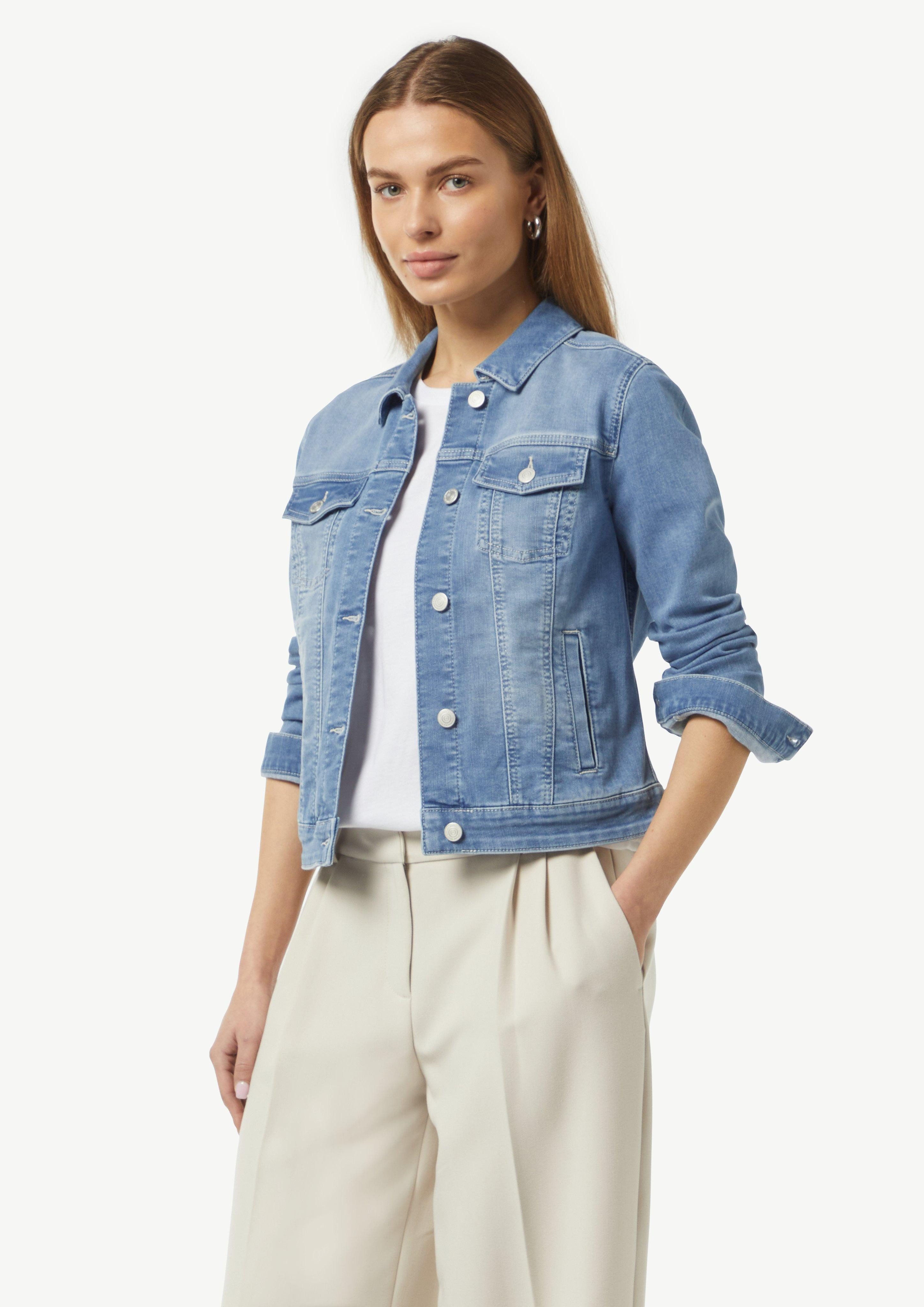 comma casual identity Blusenblazer Elastische Jeansjacke mit Eingrifftaschen Waschung
