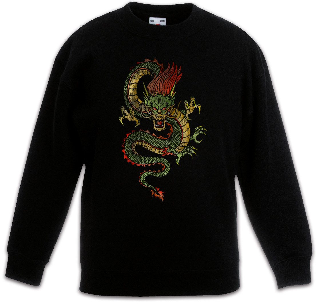 Urban Backwoods Sweatshirt Chinese Dragon Kinderpullover Drache Fantasy Tattoo Monster Dungeons (1-tlg) Medieval Larp Oldschhool Art