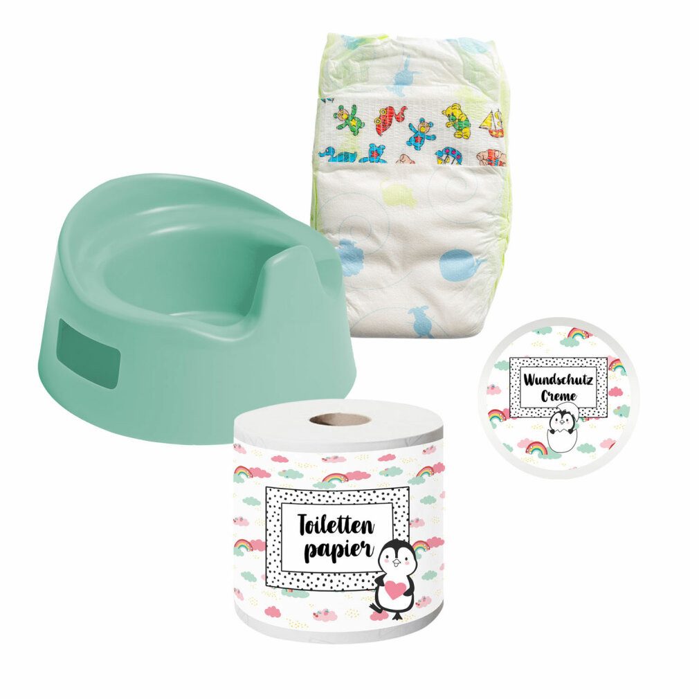 Heless Puppenhausmöbel Pu-Töpfchenset Pinguin mit Zubehör