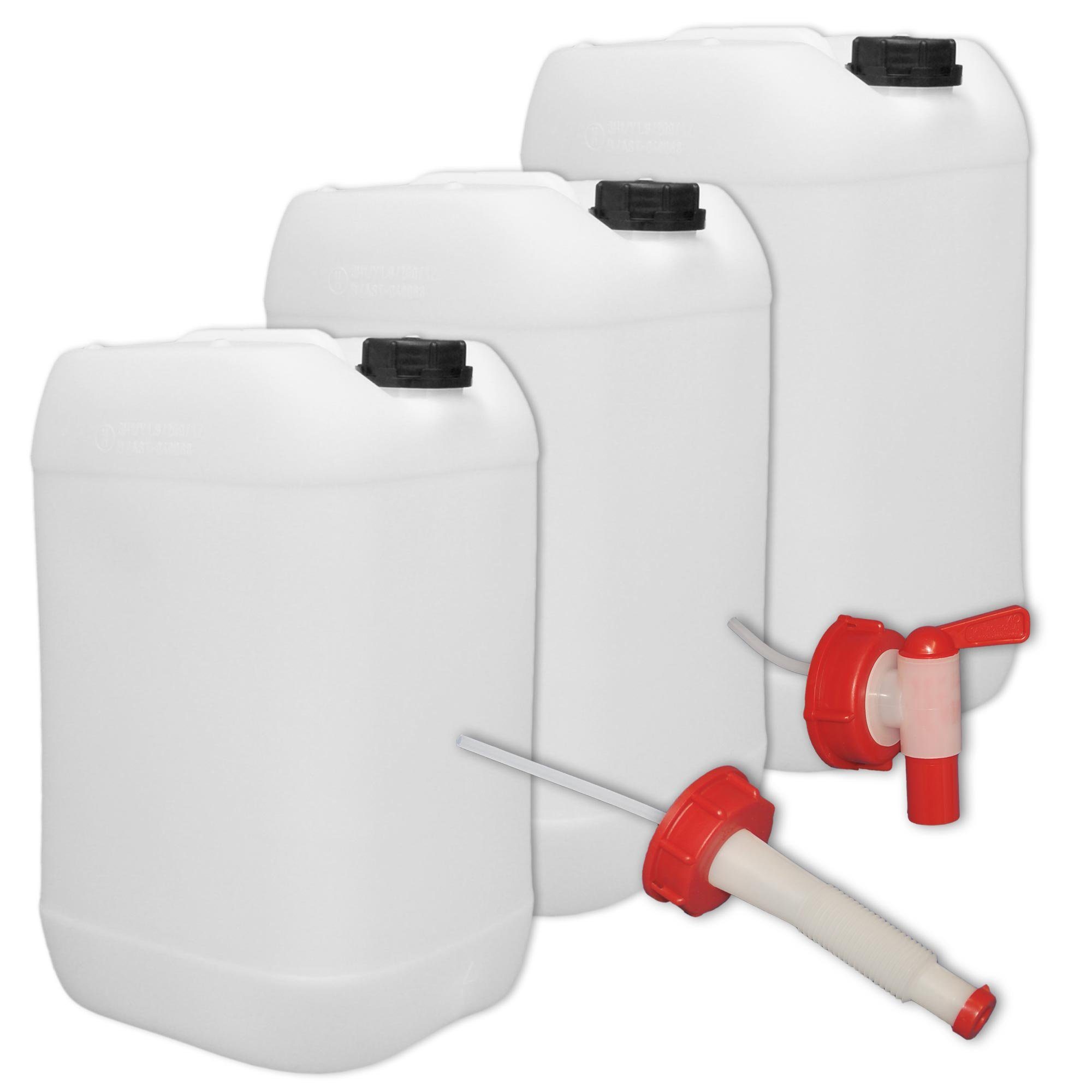 3x Wasserkanister 20 Liter Camping Outdoor Trinkwasser Kanister  Wasser-Kanister Camping-Kanister Wassertank Trinkwasserkanister  Lebensmittelecht mit