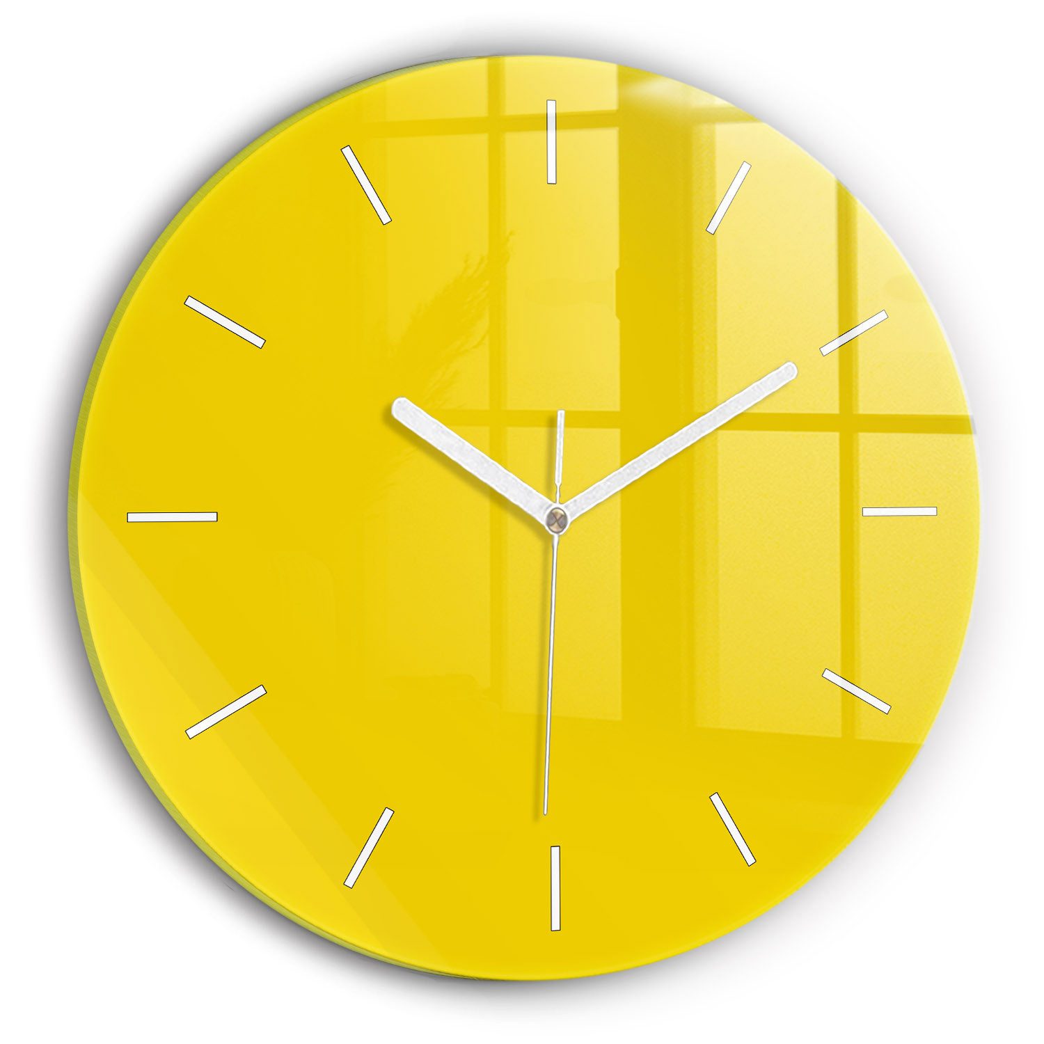 Tulup Wanduhr Wanduhr Glasrunde Uhr Moderne Glaswanduhr 30cm Uhr aus gehärtetem Glas