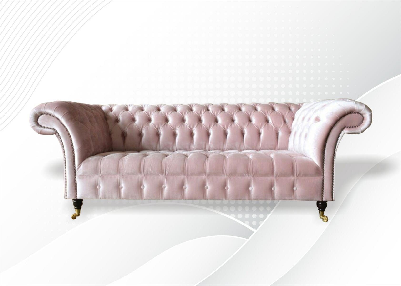 Design cm Chesterfield-Sofa, Couch Sofa JVmoebel 225 3 Sofa Chesterfield Sitzer
