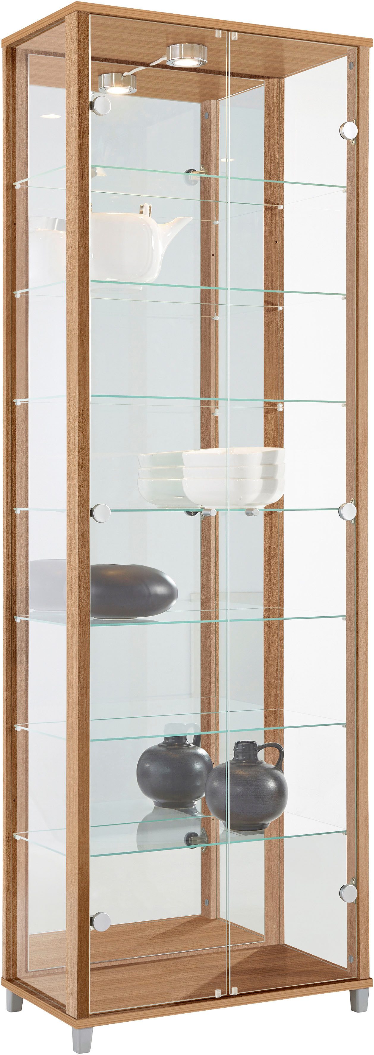 fif möbel Vitrine OPTIMA Standvitrine/Glasvitrine 2x Glastür,perfekt für Sammler,Sammlervitrine