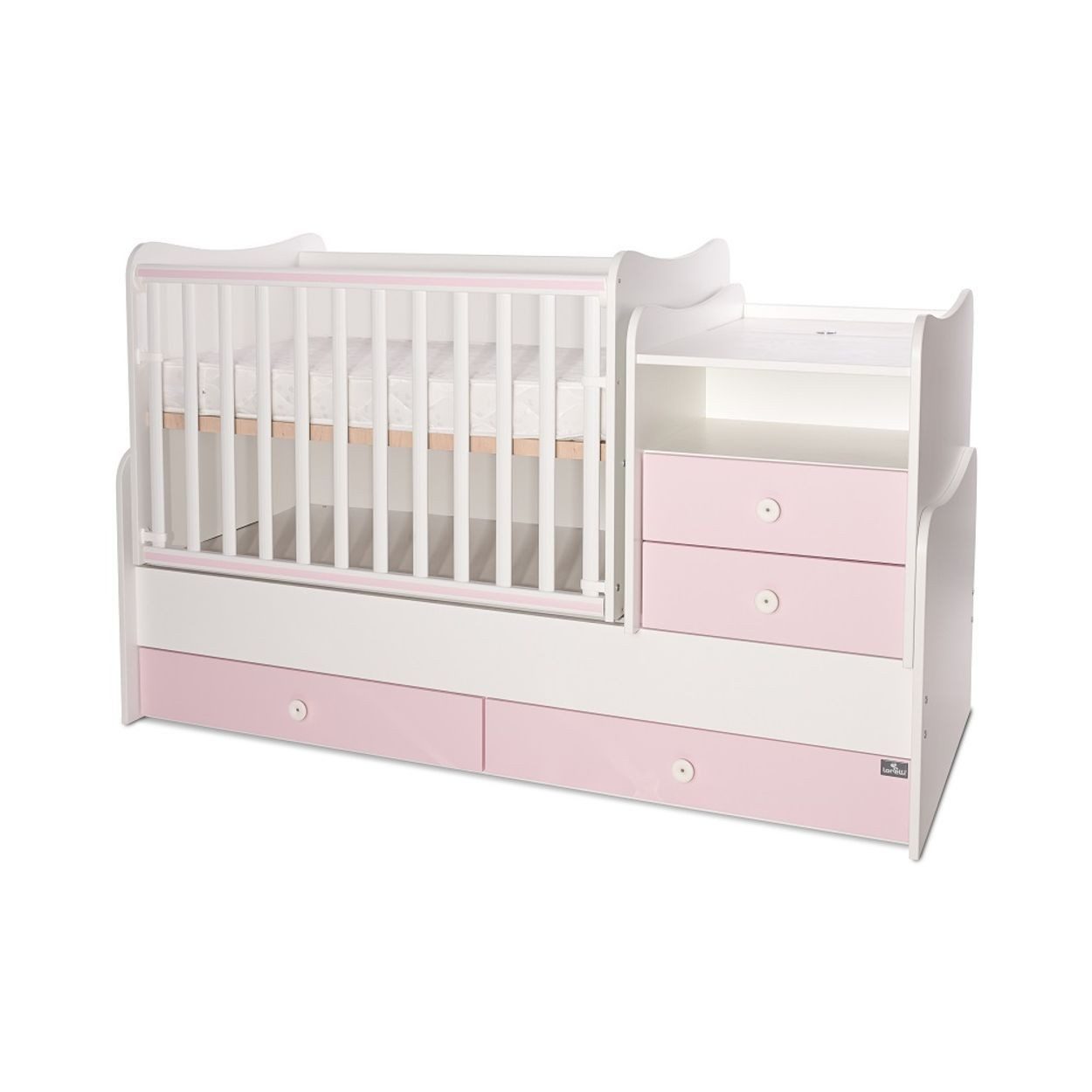 Lorelli Komplettbett Baby- und Kinderbett Combo, umbaubar 2 Kinder gleichzeitig Schaukelfunktion