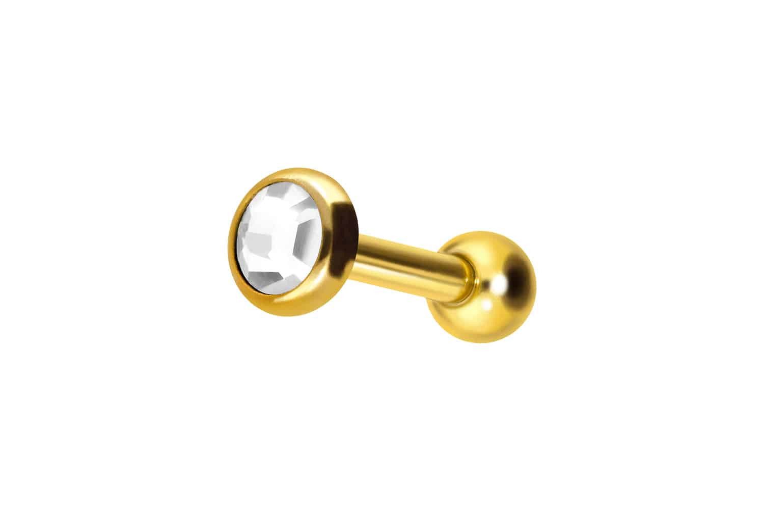 Piercing-Set Titan Ohrpiercing mit Innengewinde KRISTALLDISC