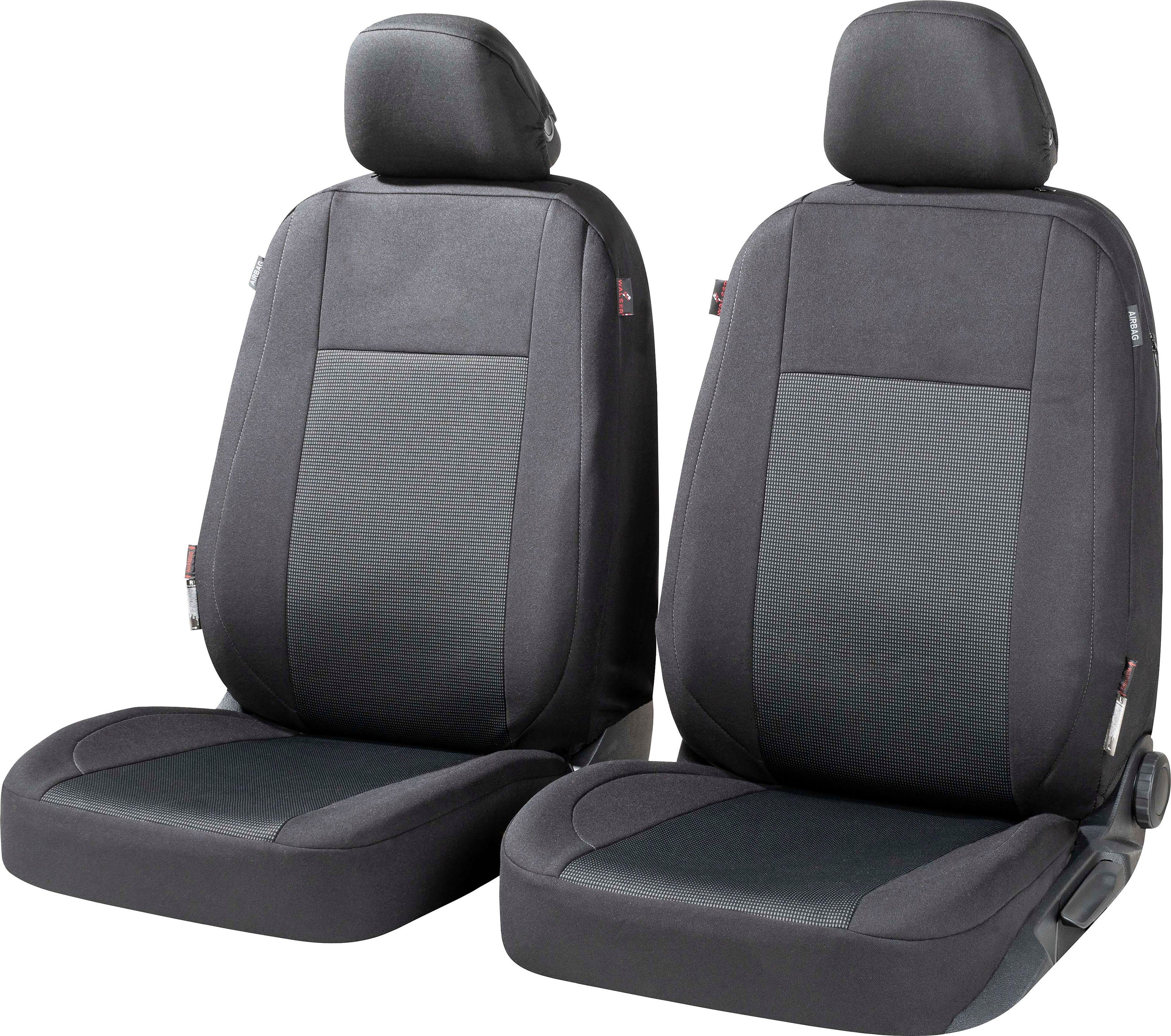 Royal Class Auto Sitzbezüge kompatibel für VW Amarok in Dark Grau Komplett  Fahrer und Beifahrer mit Rücksitzbank, Autositzbezug Schonbezug Sitzbezug