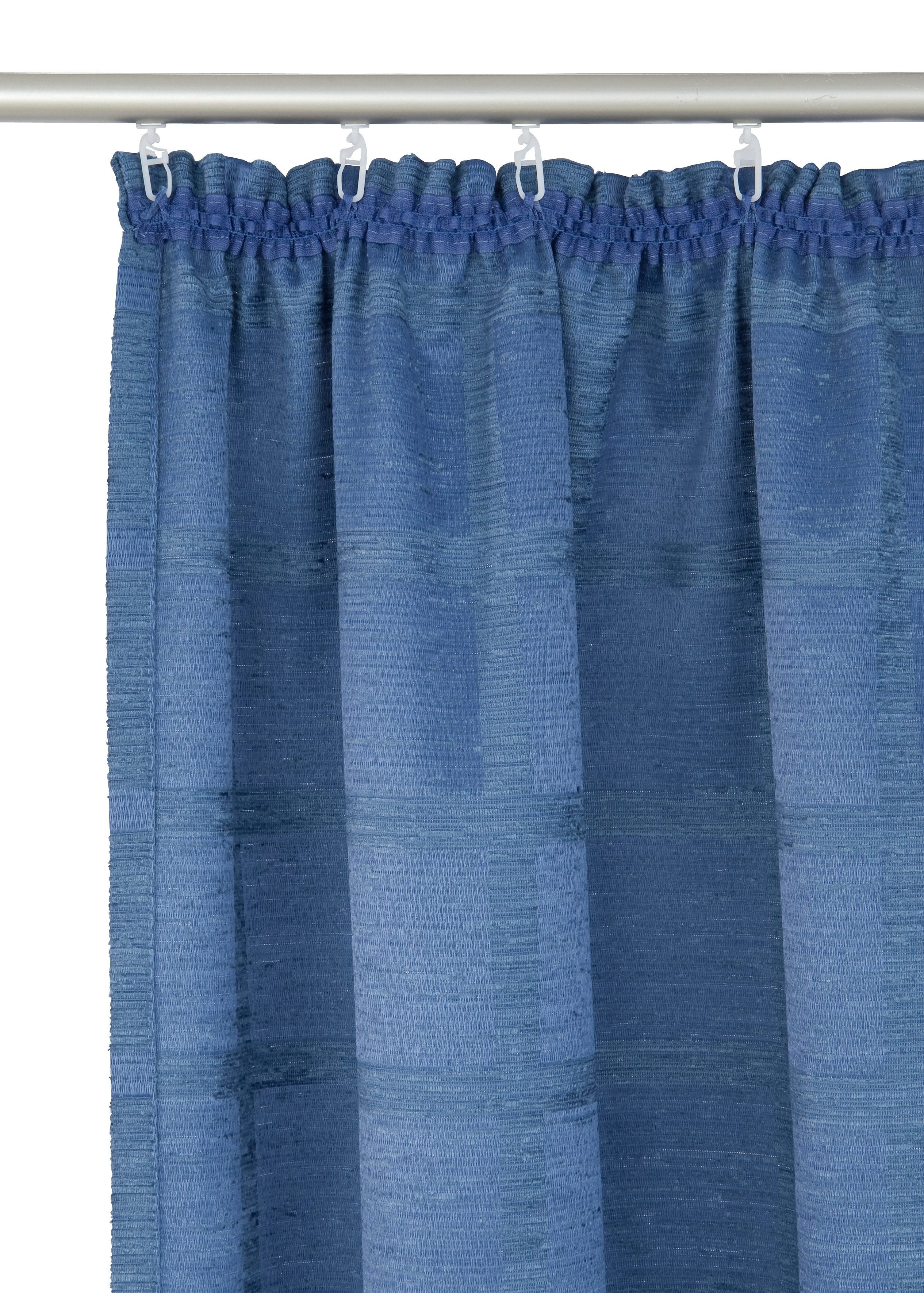 Vorhang (1 St), Kräuselband Toco-Karo, blau Chenille Wirth, blickdicht,