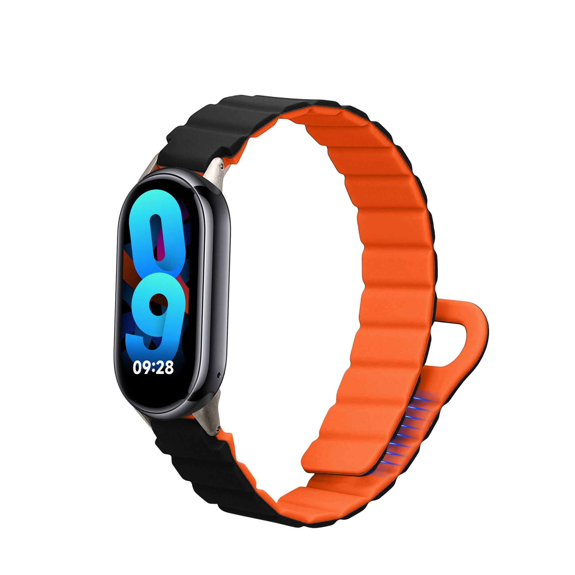 kwmobile Ersatzarmband für Xiaomi Mi Band 10 / Mi Band 9 / 8 Armband Smartwatch, 1-tlg., Fitnesstracker Silikon Band mit Magnetverschluss