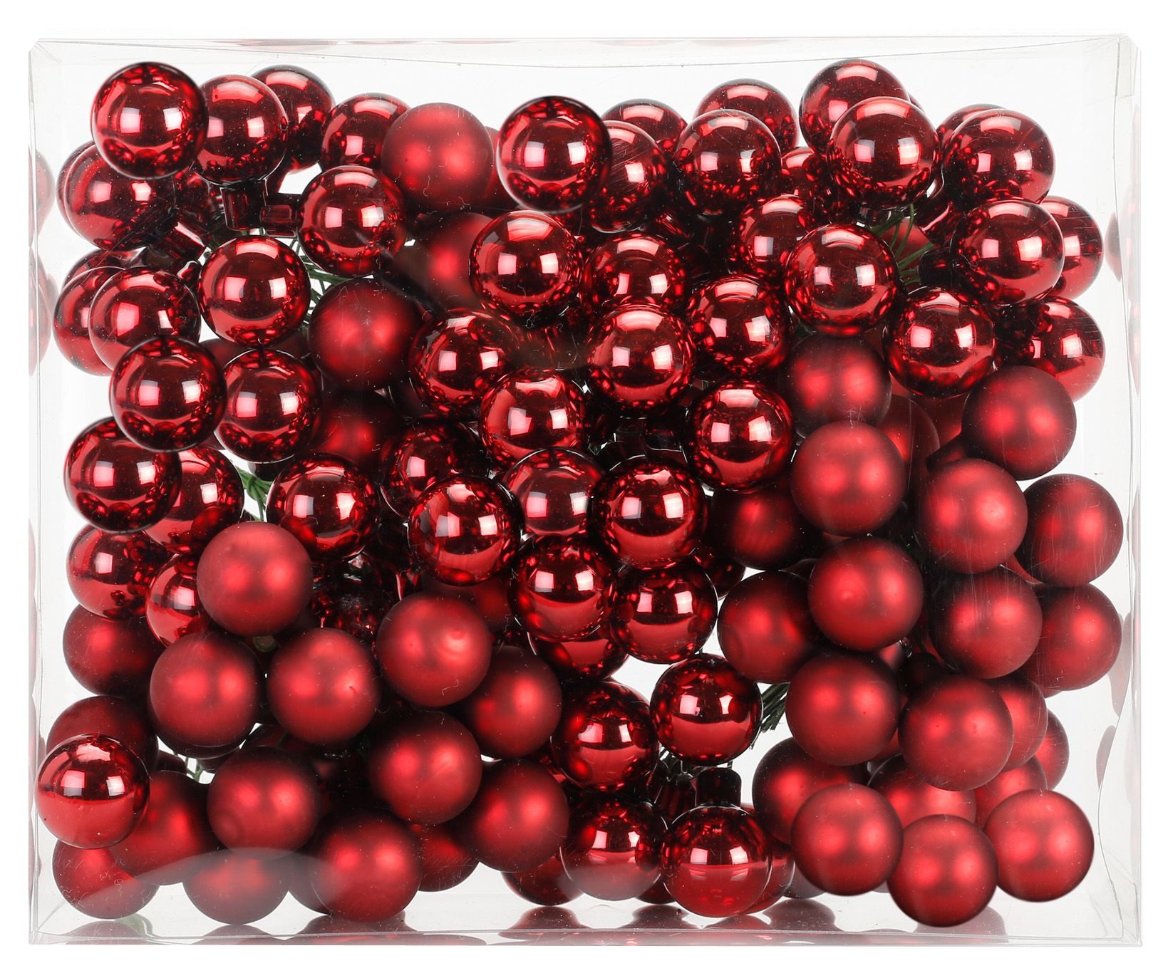 Holly & Jolly Christbaumschmuck, Spiegelbeeren Glas 2,5cm, 144 Stück
