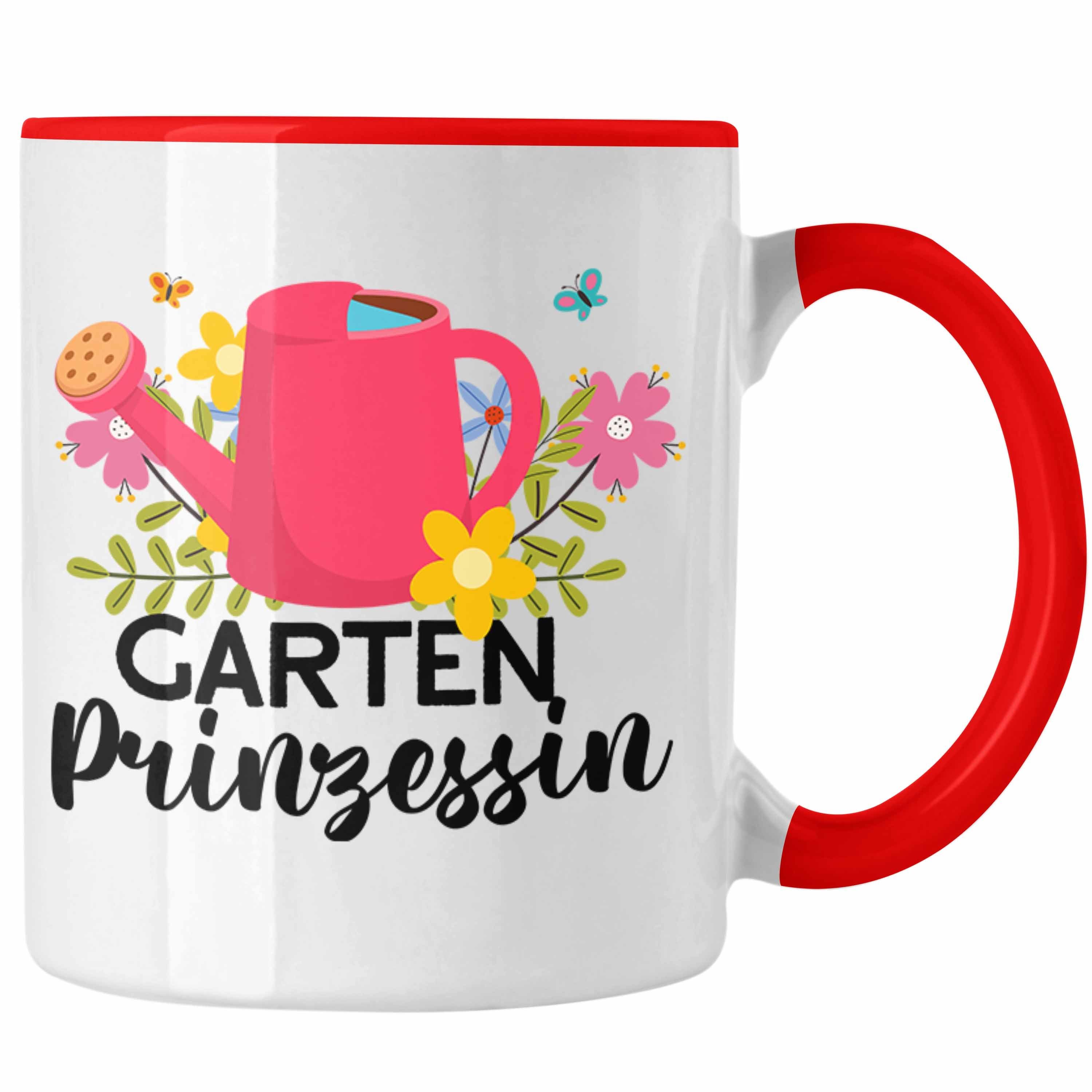 Rot Trendation Trendation Garten Rentnerin - Prinzessin Tasse Gärtnerin Geschenkidee Geschenk Tasse