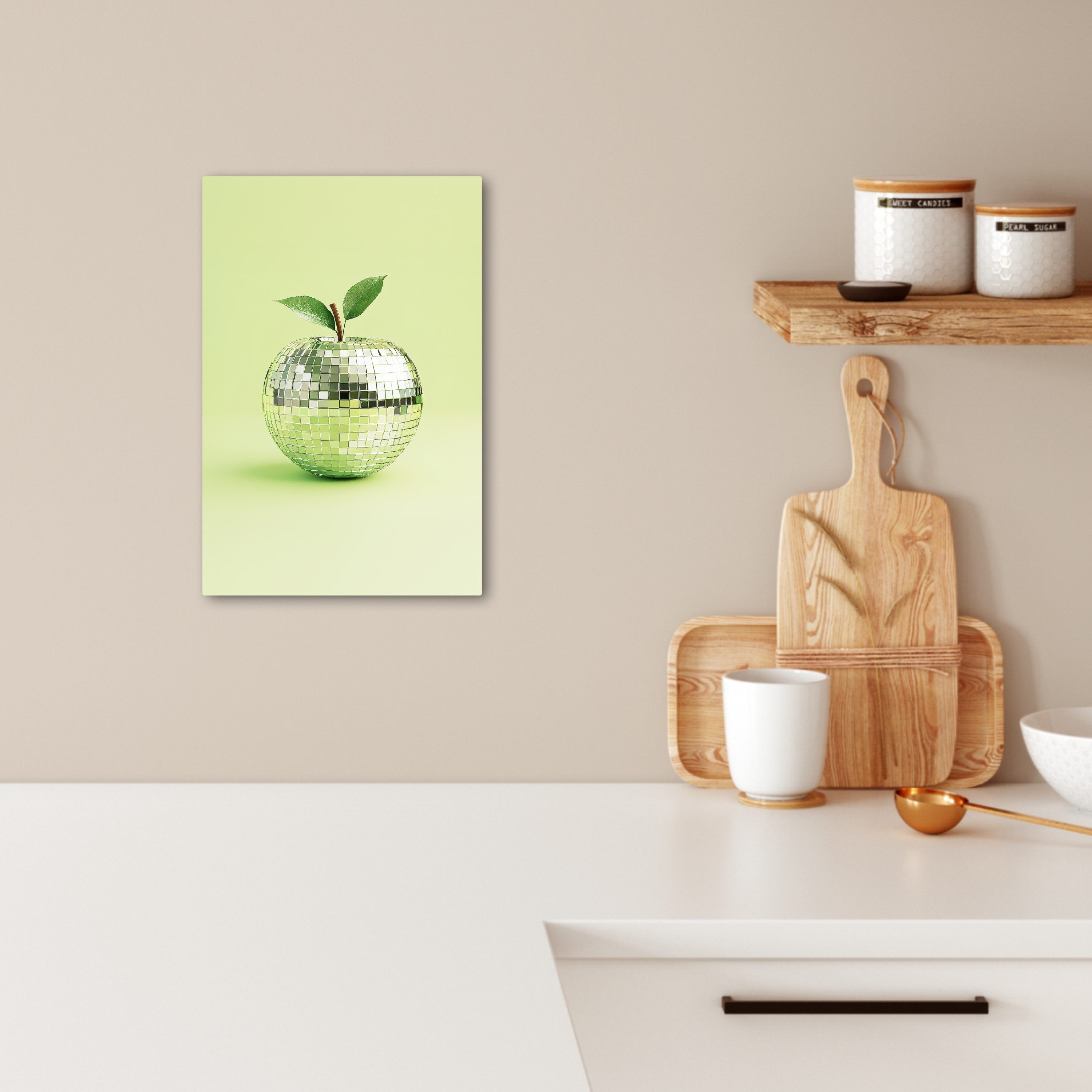 OneMillionCanvasses® Leinwandbild Grün - Disco - Dekoration - Apfel, Fotodr günstig online kaufen