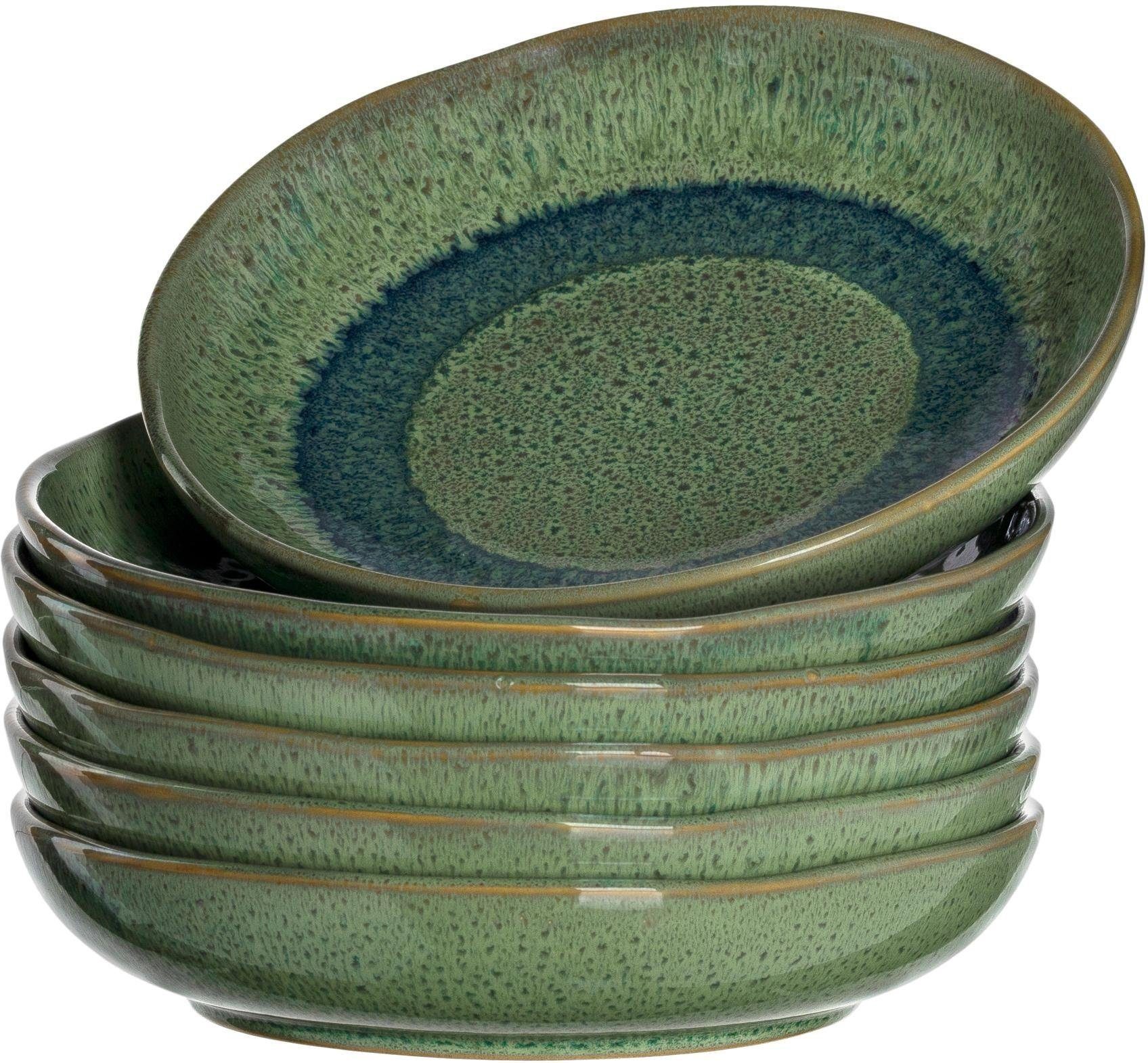 LEONARDO Suppenteller Matera, (6 St), Keramik, Ø 21 cm grün