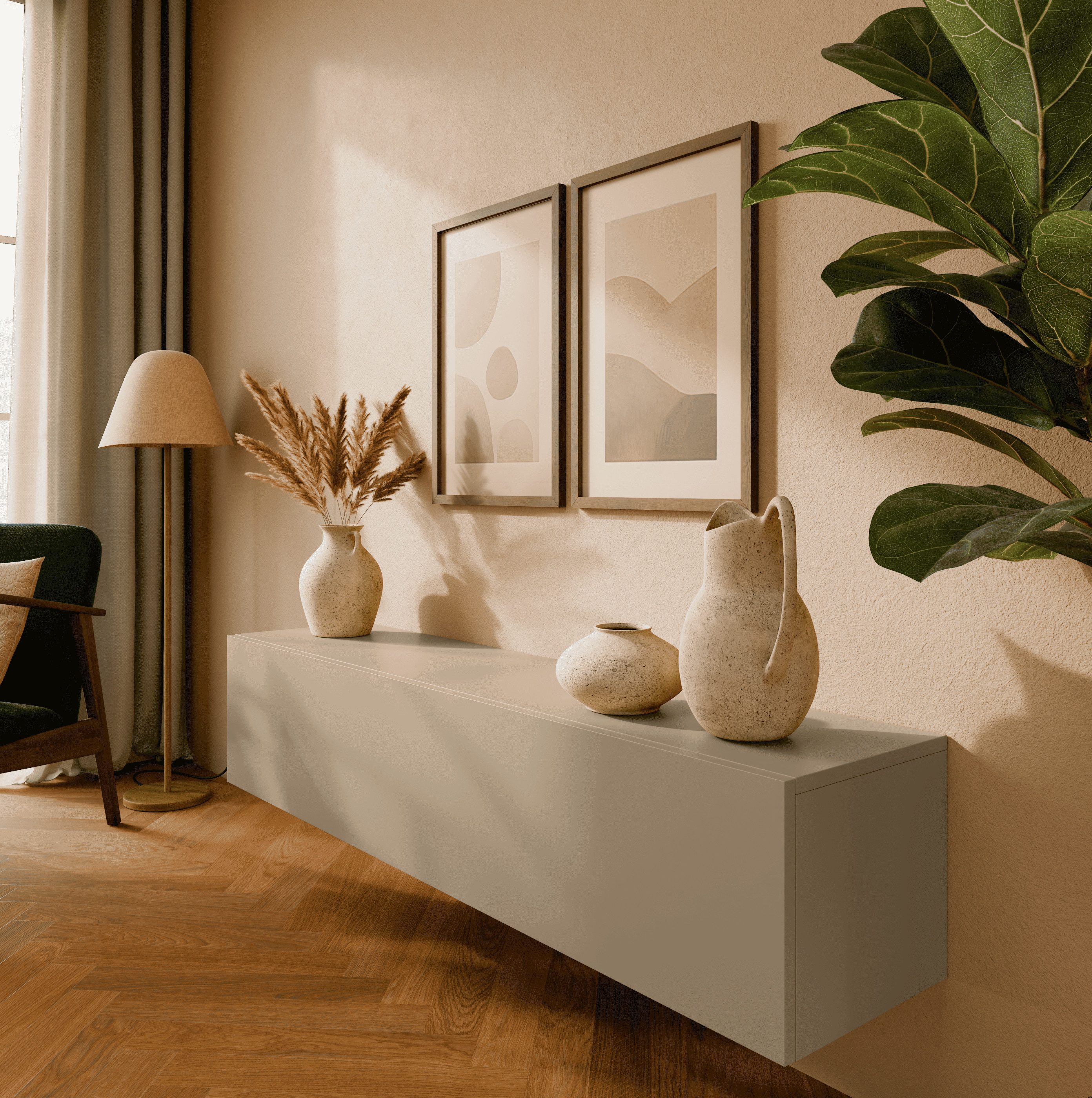 Platan Room Lowboard Kira, TV Schrank Fernsehschrank 105 / 140 / 210 / 280 günstig online kaufen