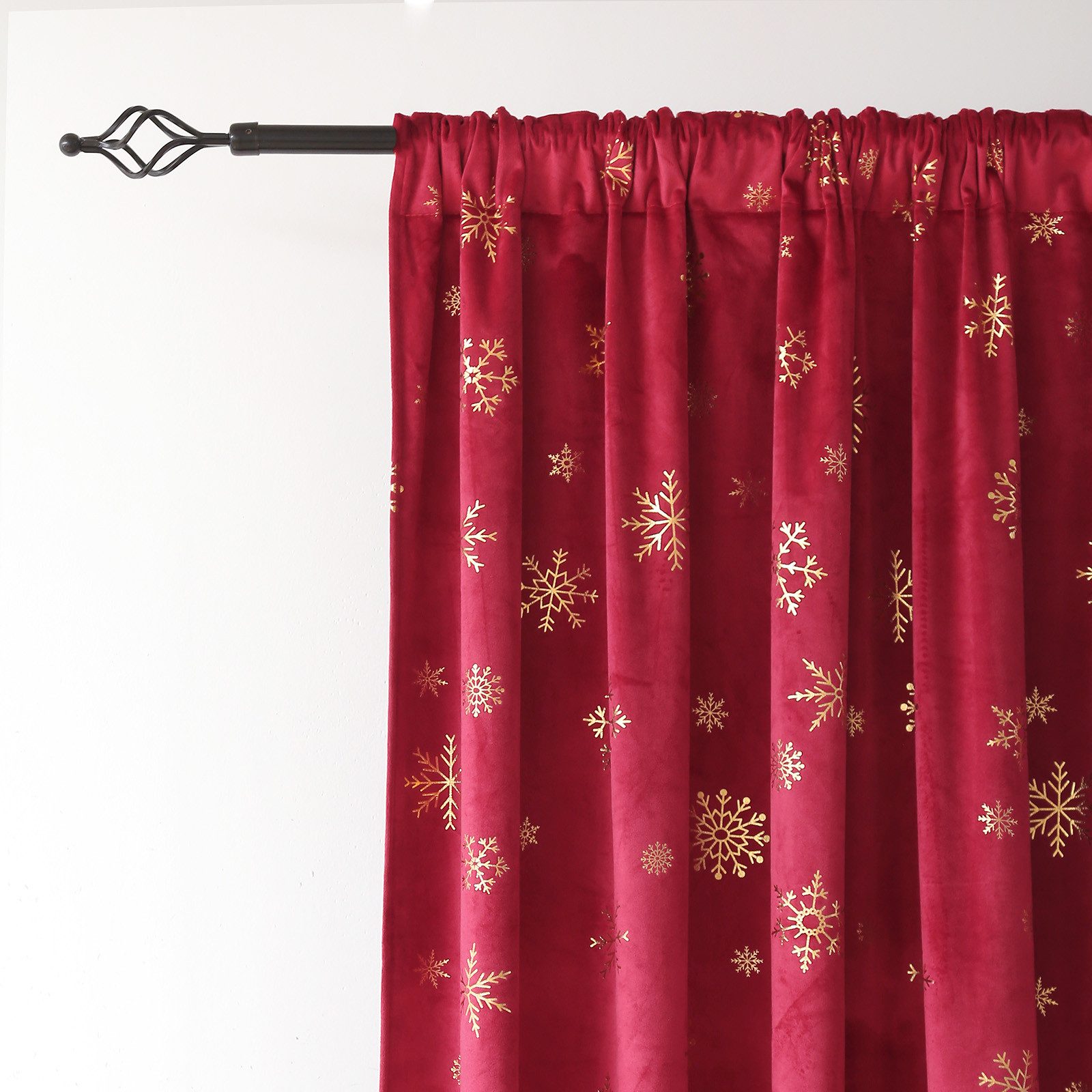 Lapamax Gardine Schneeflocke Weihnachtsvorhang Thermoisolierte Verdunkelungsvorhänge, Multifunktionsband, Fenstervorhänge für Wohnzimmer und Schlafzimmer – Bild 2 von 5