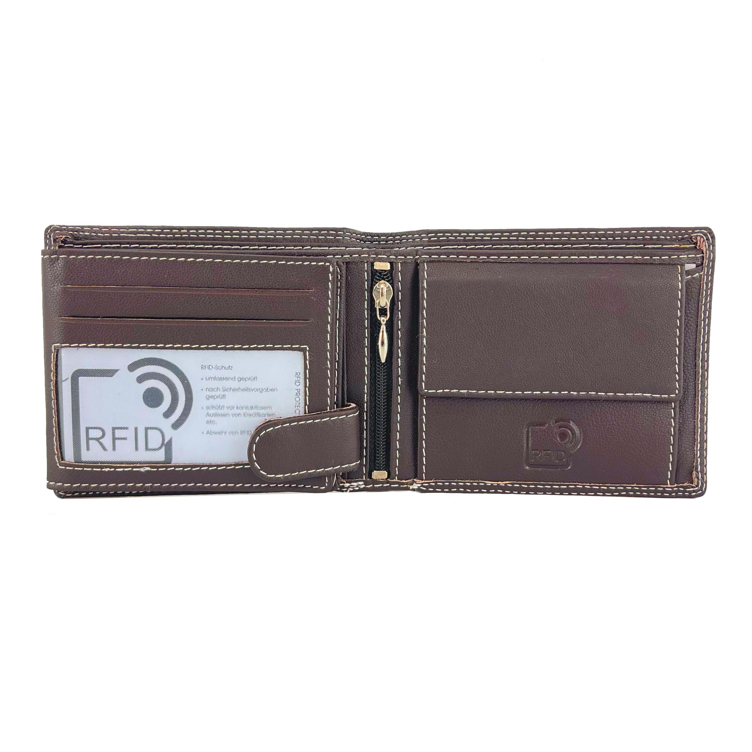 L&B Geldbörse Rindsleder Portemonnaie, integrierter RFID-Schutz >2339< Geld günstig online kaufen