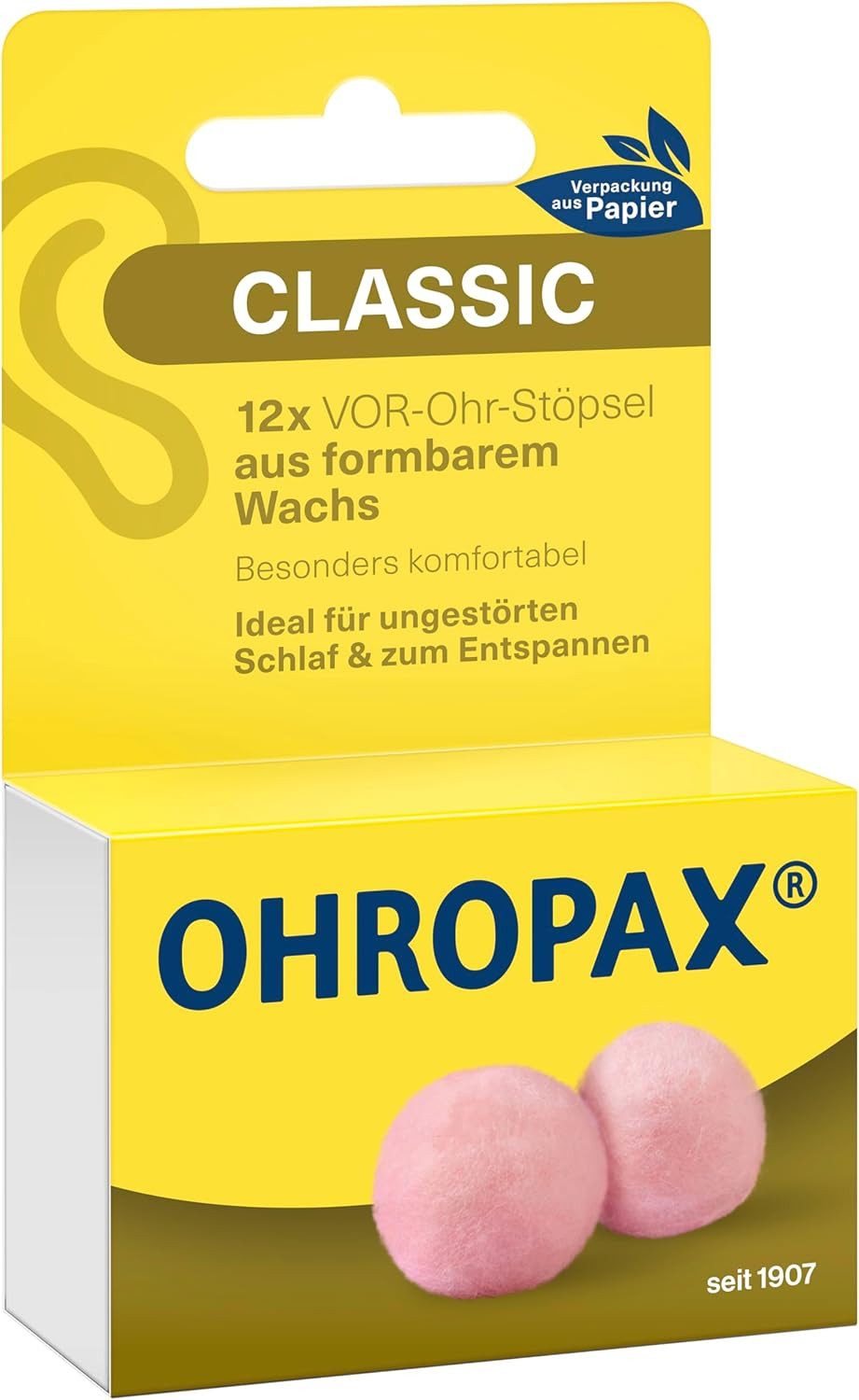 OHROPAX Защита органов слухаstöpsel OHROPAX Classic - VOR-Ohr Stöpsel aus Wachs gegen Lärm 12 Stück, Защита органов слуха, Ohrenschutz, Lärmschutz