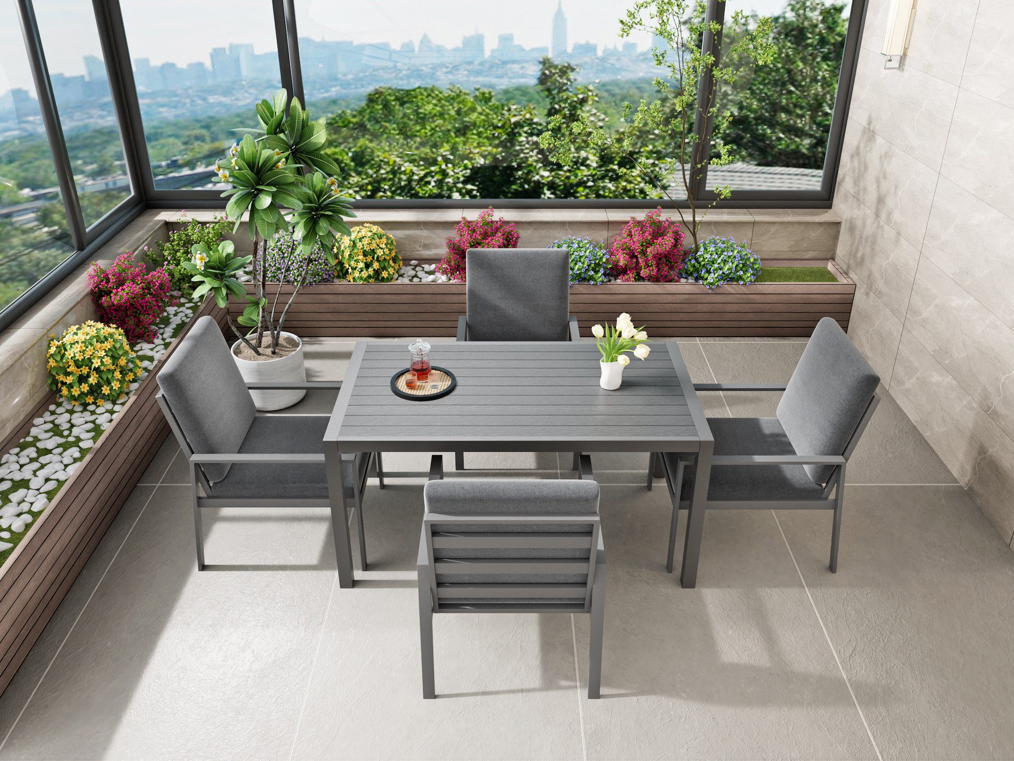 MeXo Gartenlounge-Set Lounge Gartenmöbelset Aluminium, (Garten günstig online kaufen