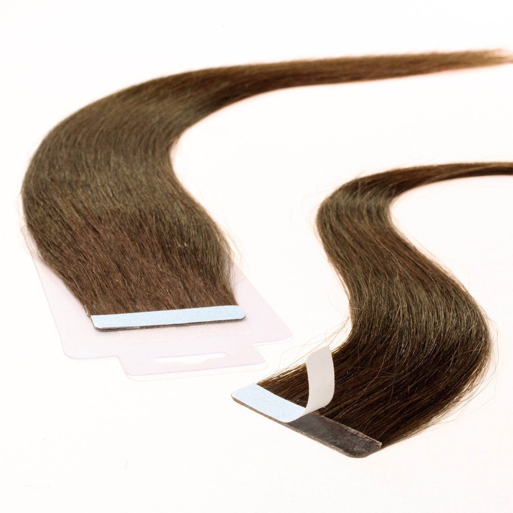 hair2heart Echthaar-Extension Tape Extensions glatt #6/3 Dunkelblond Gold 50cm