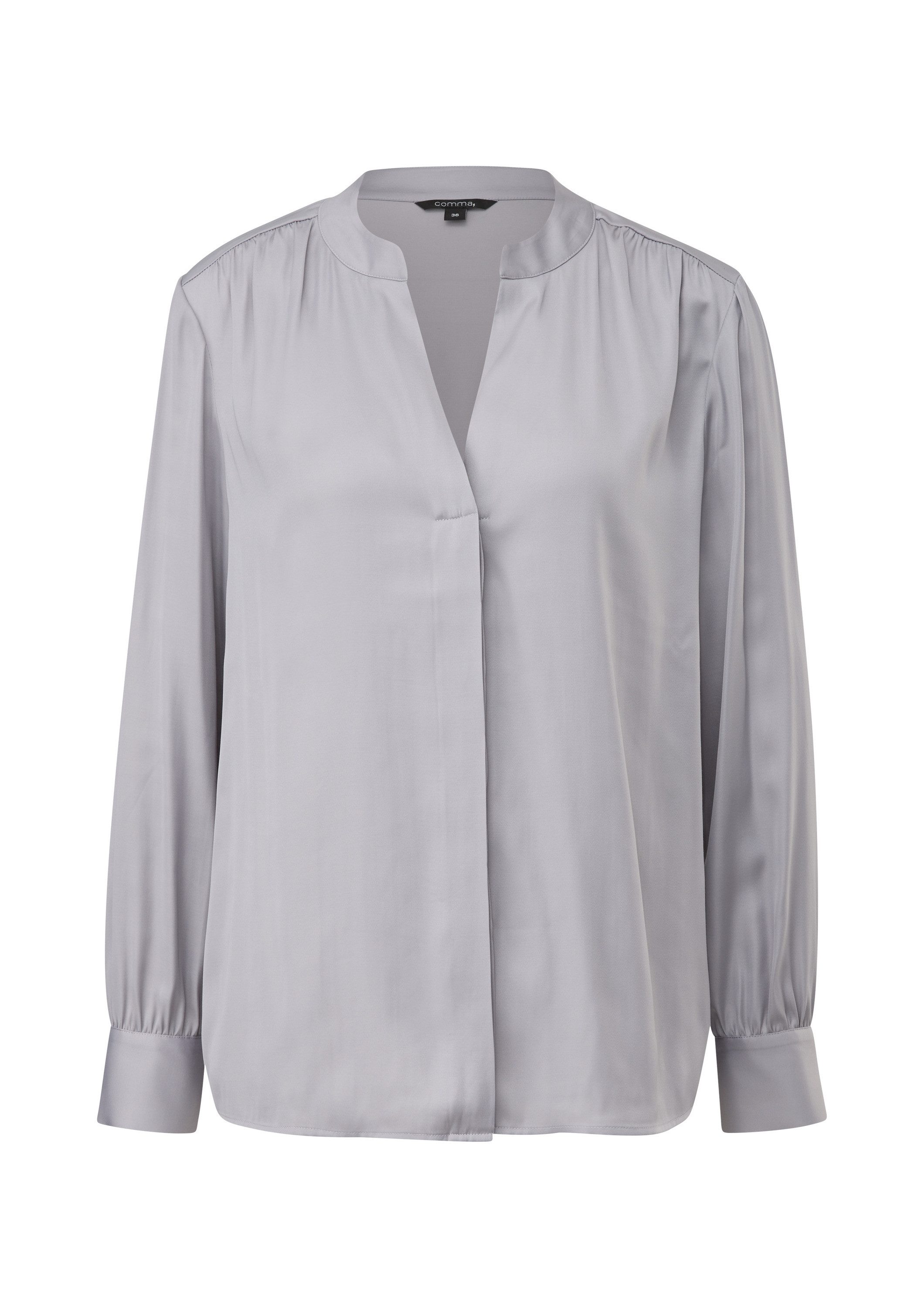 comma Langarmbluse Bluse Satinbluse aus Viskosemix günstig online kaufen