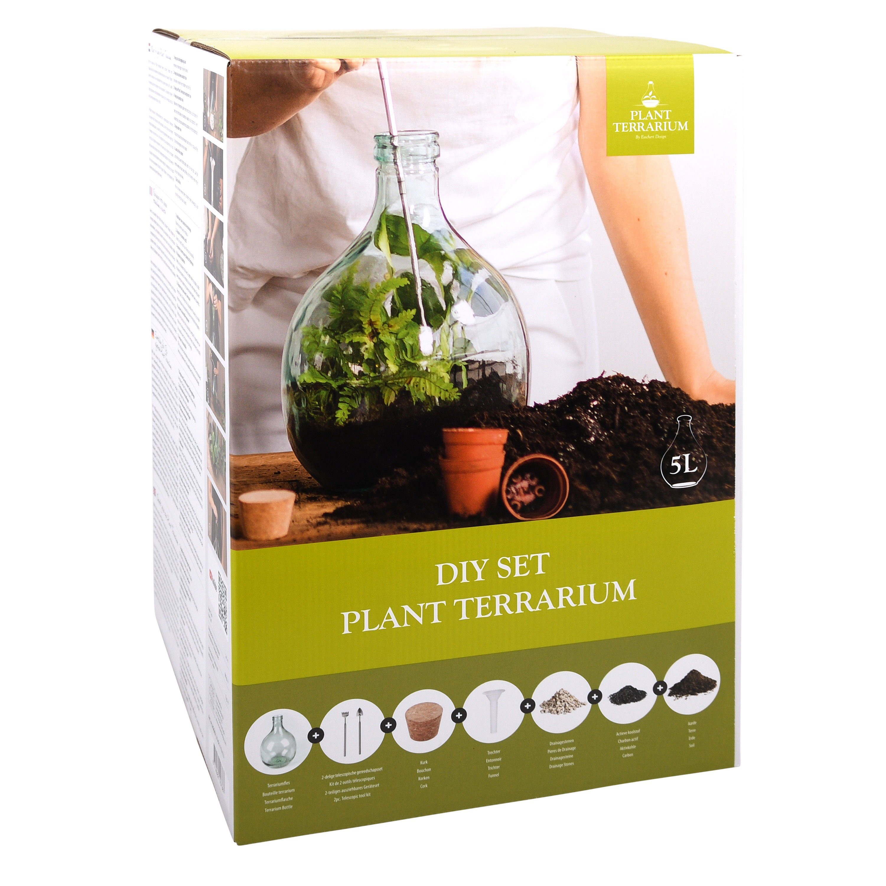 DIY 5L Übertopf Glas Esschert Starter design esschert Flasche Set Pflanzen Gewächshaus Terrarium Blumen