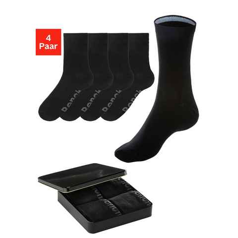 Bench. Basicsocken (Dose, 4-Paar) mit farbigen Innenbündchen