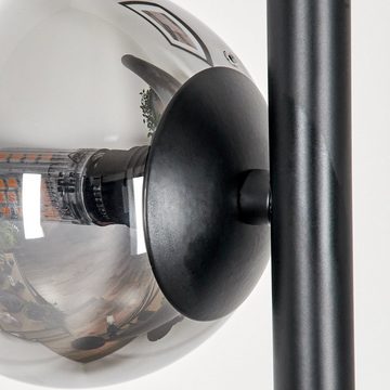 hofstein Stehlampe Stehlampe aus Metall/Glas in Schwarz/Bernstein/Rauch/Klar, ohne Leuchtmittel, Leuchte mit Glasschirmen (10cm), Fußschalter, 3xG9, ohne Leuchtmittel
