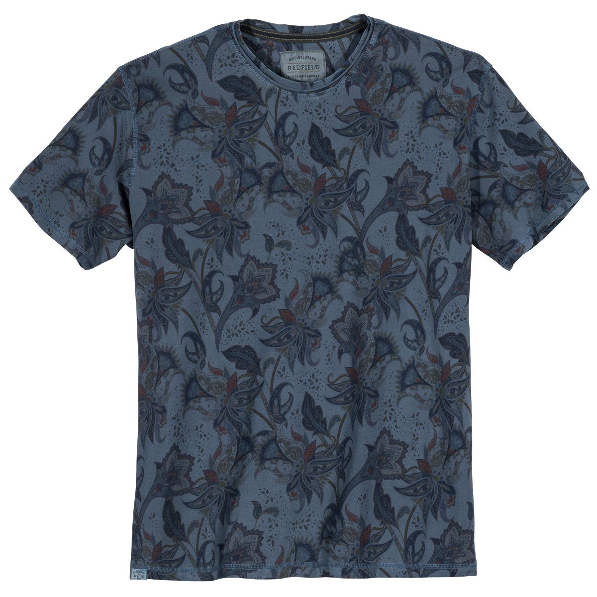 redfield Rundhalsshirt Redfield Paisleyprint T-Shirt Übergröße günstig online kaufen