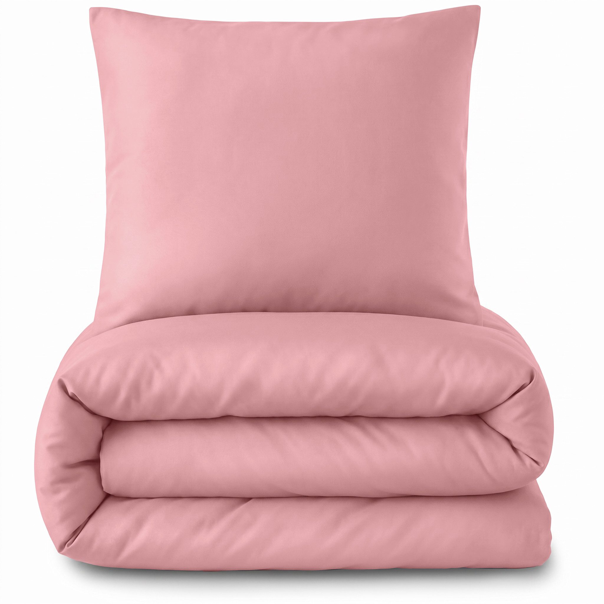 Laynenburg Bettwäsche Mako-Satin aus 100% Baumwolle in 135x200 oder 155x220 cm, kühlende, atmungsaktive Sommer-Bettwäsche mit Reißverschluss