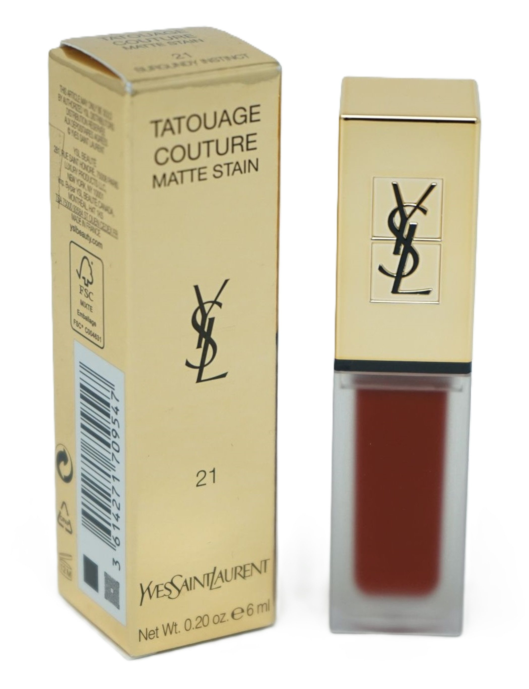 YVES SAINT LAURENT After Shave Lotion Yves Saint Laurent Tatouage Lipgloss Matte Stain 21 Burgundy Instinct