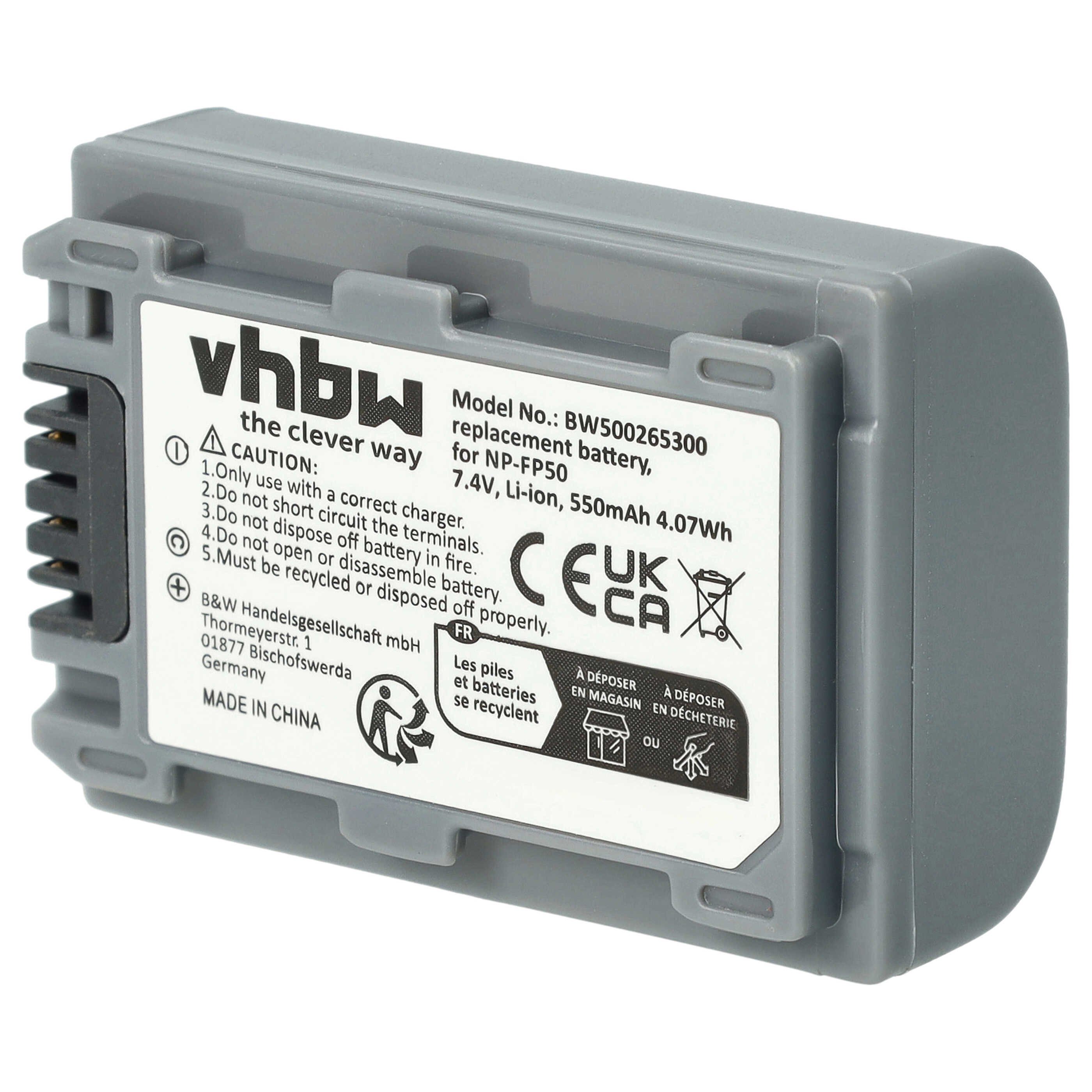 passend für Sony DCR-DVD202, BC-TRP, DCR-DVD105E, AC-VQP10, Kamera-Akku