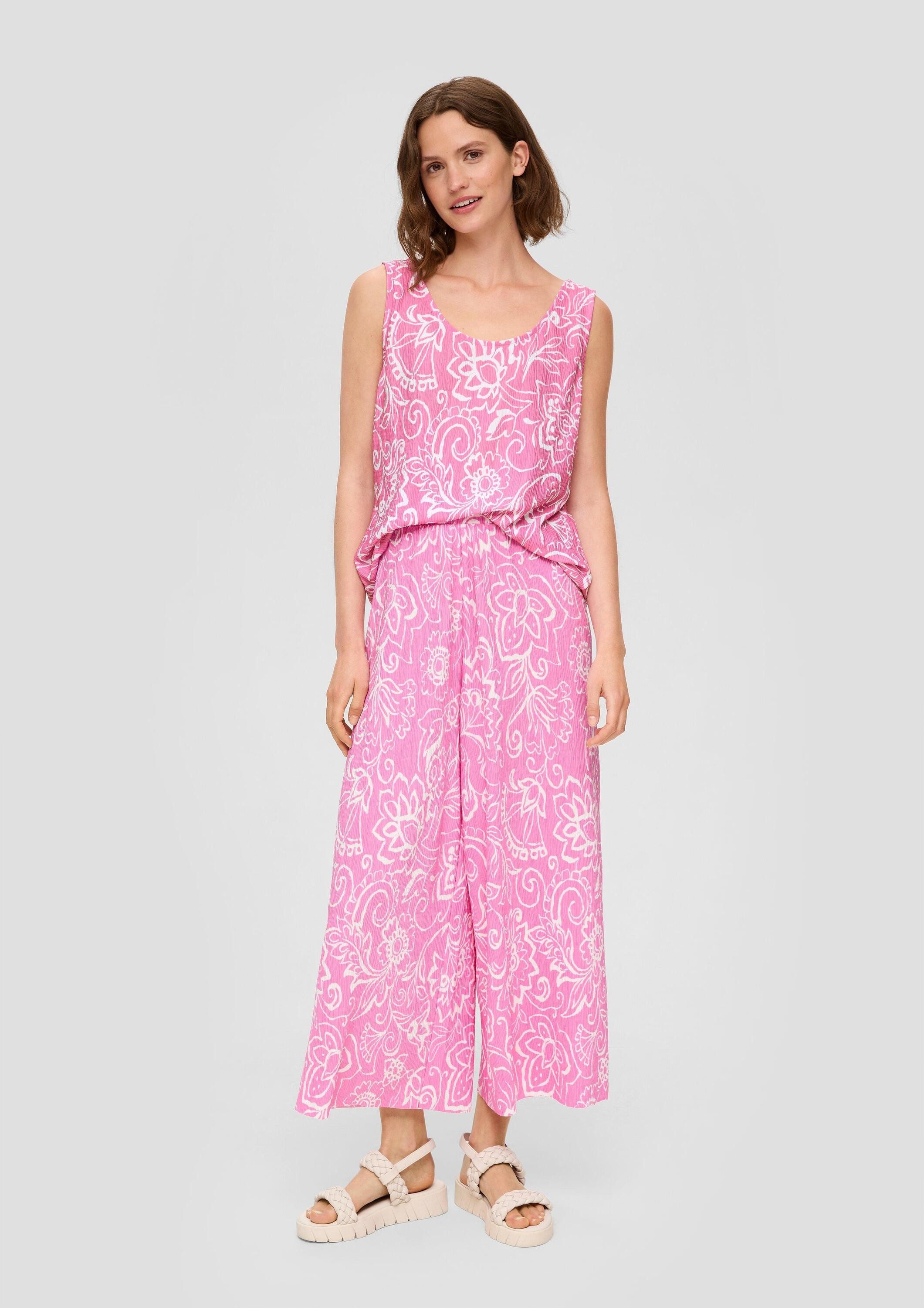 s.Oliver Culotte Hose Plissierte Wide-Leg-Hose mit Elastikbund günstig online kaufen