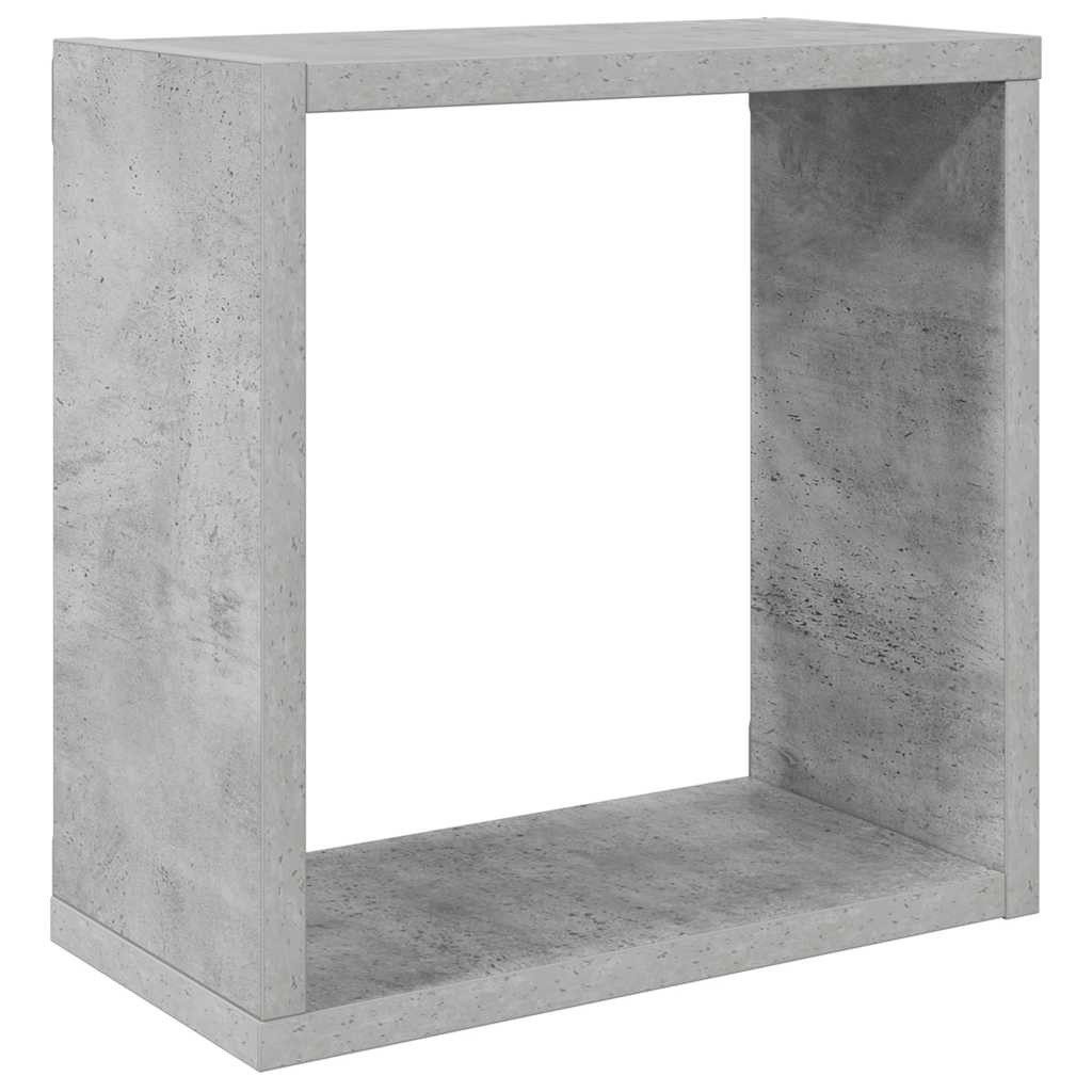 furnicato Wandregal Wand-Würfelregal-Set 30x15x30 cm in Betongrau, 2-tlg., Stabile Schweberegale aus Holzwerkstoff für das Wohnzimmer, 2-teilig