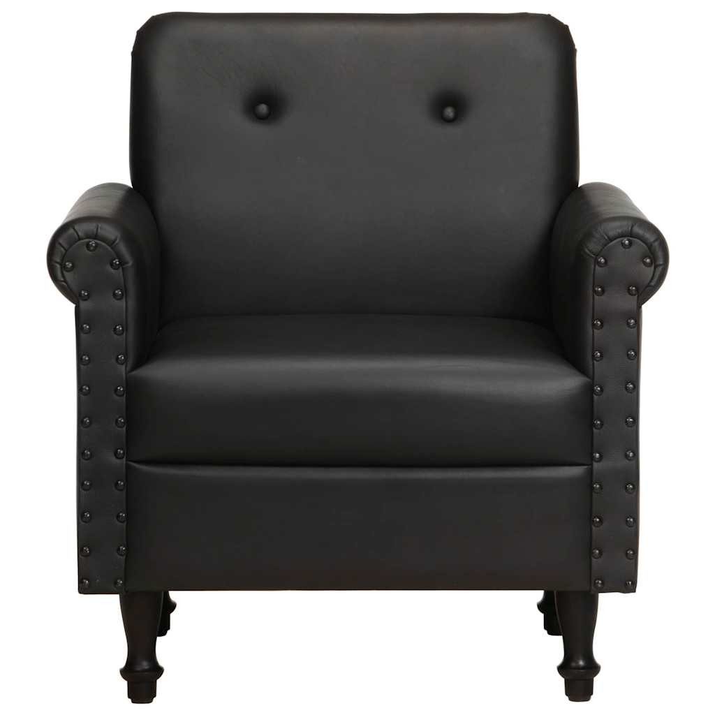 vidaXL Sessel Sessel Schwarz Echtleder (1-St)