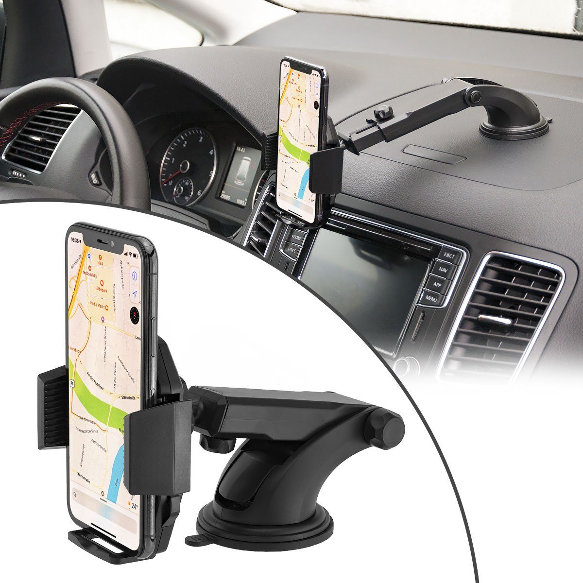 MidGard Smartphone-Halterung Autohalterung Handyhalterung ideal für Armaturenbrett oder Scheibe