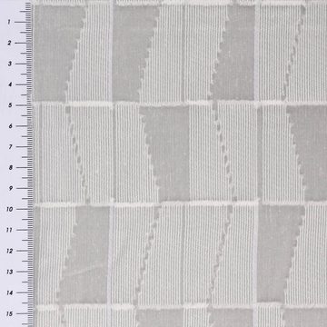 Meterware Rasch Textil Stores Scherli Rechtecke abstrakt weiß 300cm, halbtransparent, Kunstfaser, überbreit