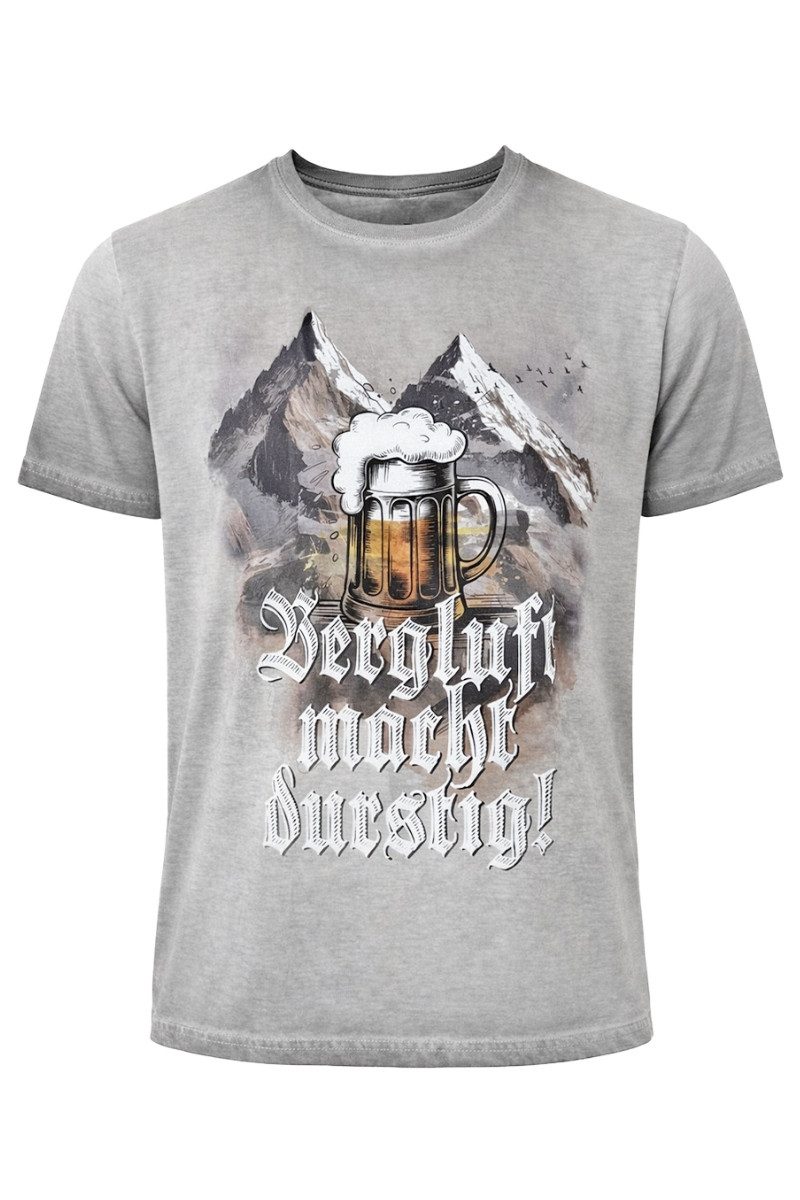 Hangowear Print-Shirt Trachtenshirt Herren - MARCO - grau
