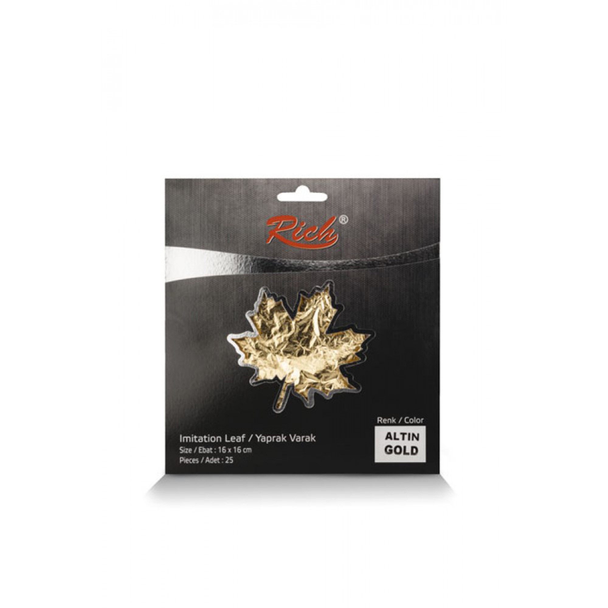RICH Dekorationsfolie Rich Imitation Leaf 25 Sheets (16x16cm) – Gold, Silber, Kupfer