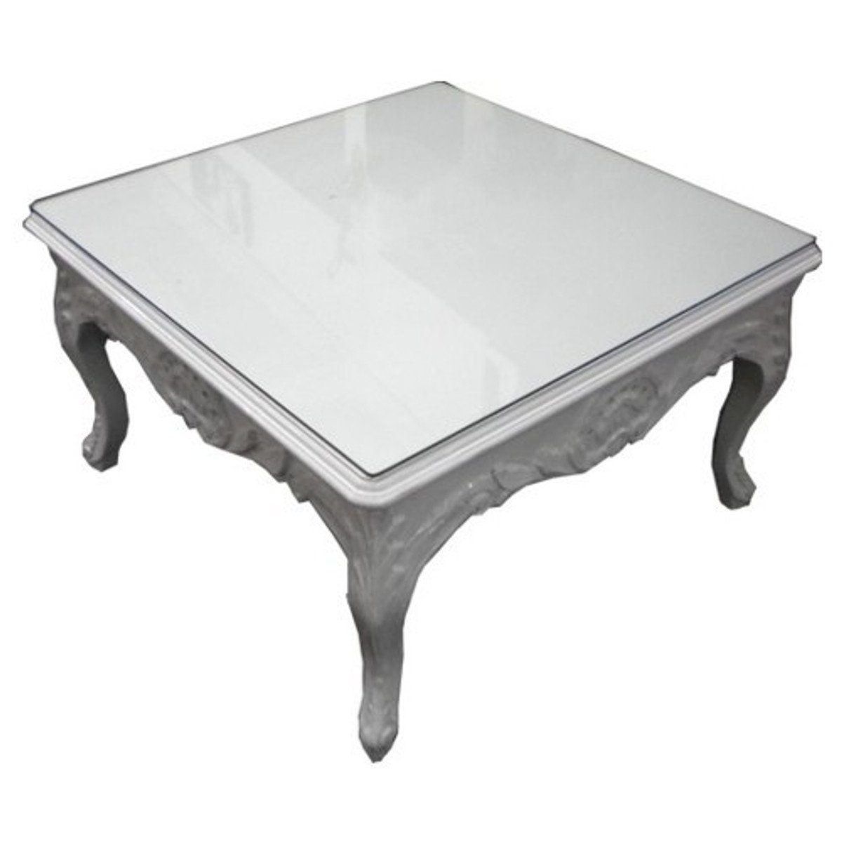 Casa Padrino Couchtisch Barock 80 Weiß 80 Tisch - - Salon cm Beistelltisch Couchtisch x
