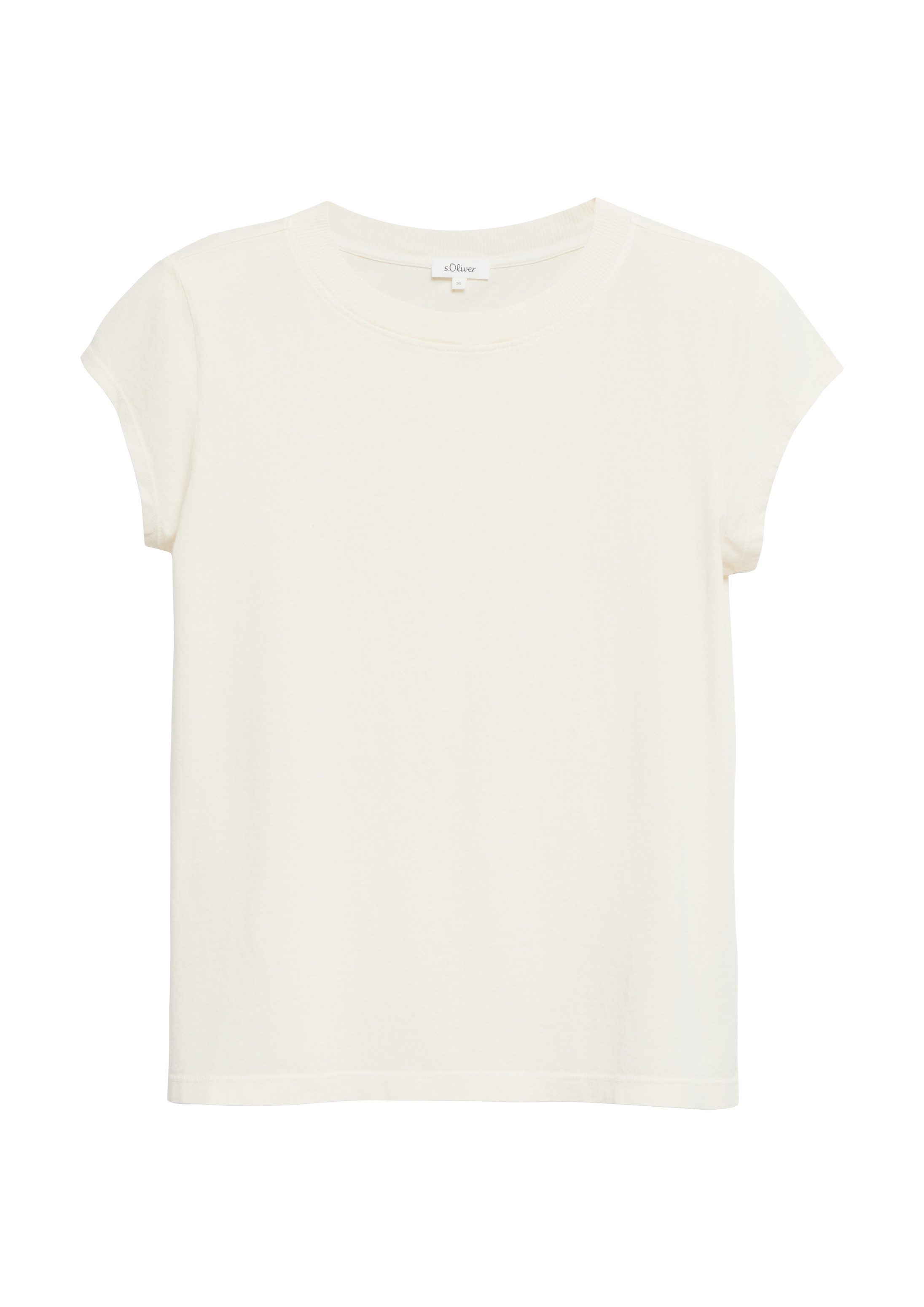 s.Oliver Kurzarmshirt T-Shirt Baumwollshirt mit Rundhalsauschnitt und Garment Dye