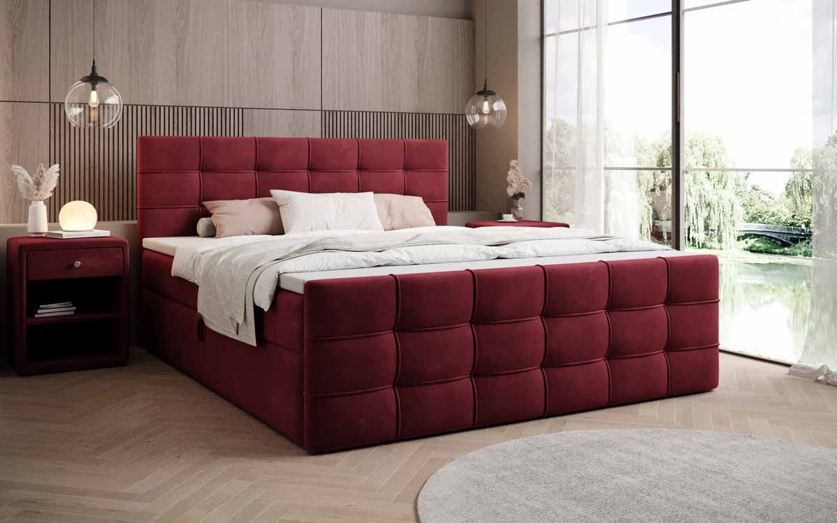 Luxusbetten24 Boxspringbett Luxor Samt, mit Stauraum günstig online kaufen