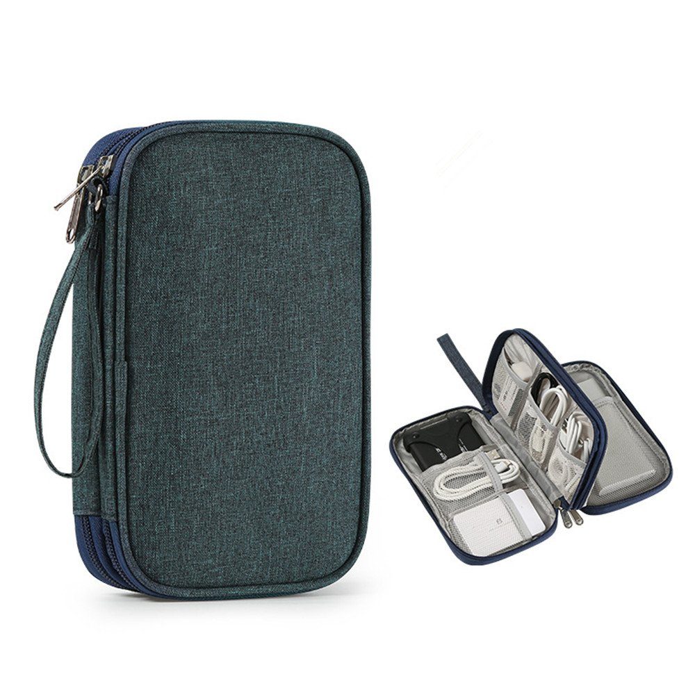 XDeer Taschenorganizer Kabeltasche,Tasche Universal Kabelorganizer Tasche mit Drahtbinder, Reisekabel Wasserdicht Doppelschicht Reise Tasche