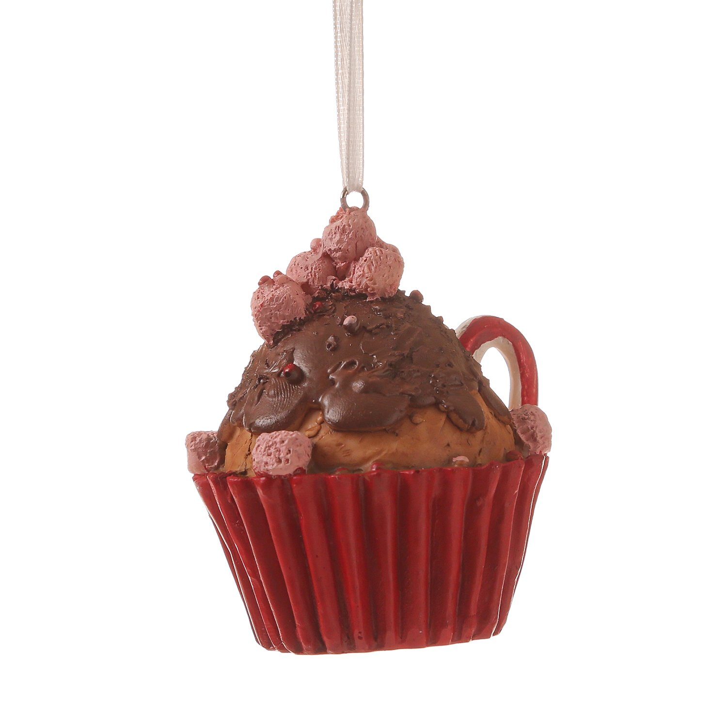 Cupcake braun Weihnachtsbaumschmuck Geschenk 8cm Christbaumschmuck Törtchen H: MARELIDA Muffin