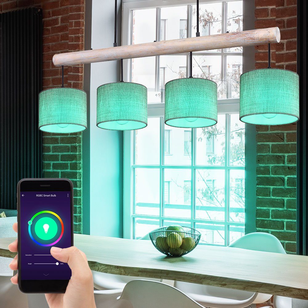 Smart RGB LED Holz Leiter Pendel Decken Lampe DIMMBAR Google Alexa App Leuchte 